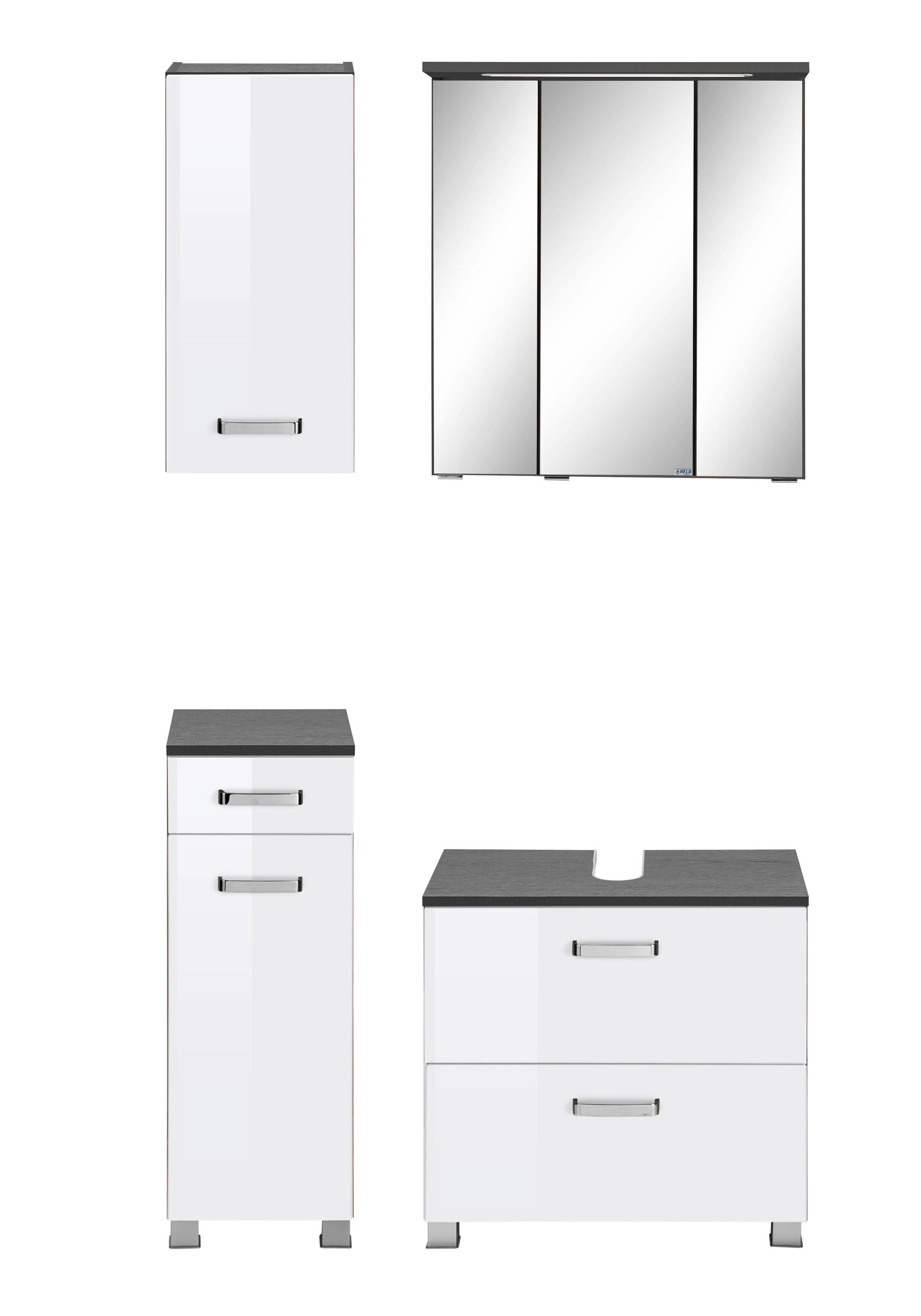 welltime Badmöbel-Set "Ravenna" 4 Stk. tlg. Hängeschrank, Unterschrank, Spi günstig online kaufen