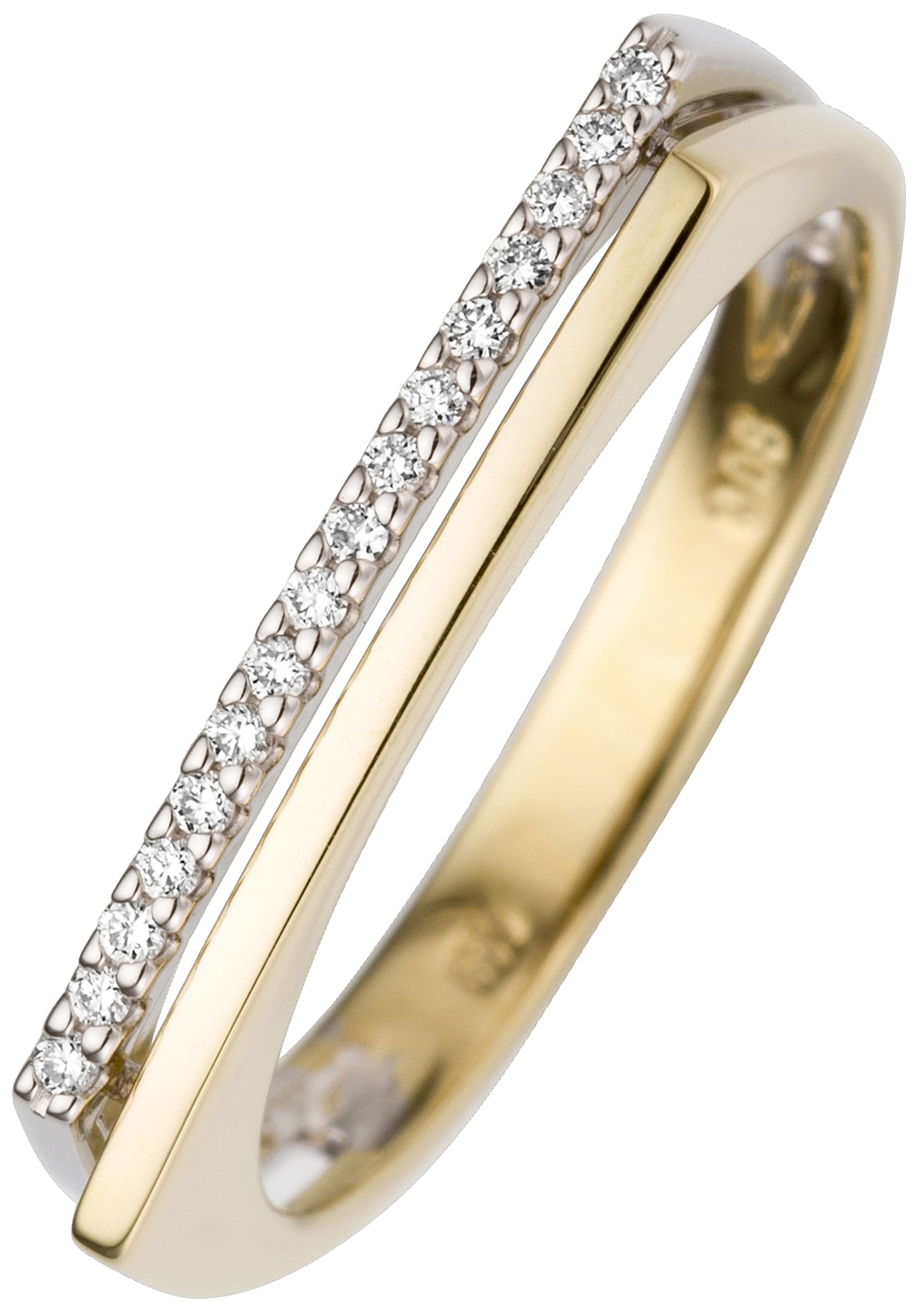 JOBO Fingerring, 585 Gold bicolor mit 16 Diamanten kaufen | BAUR