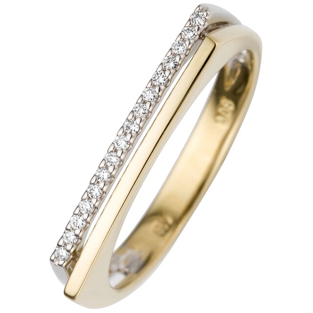 JOBO Fingerring, 585 Gold bicolor mit 16 Diamanten kaufen | BAUR