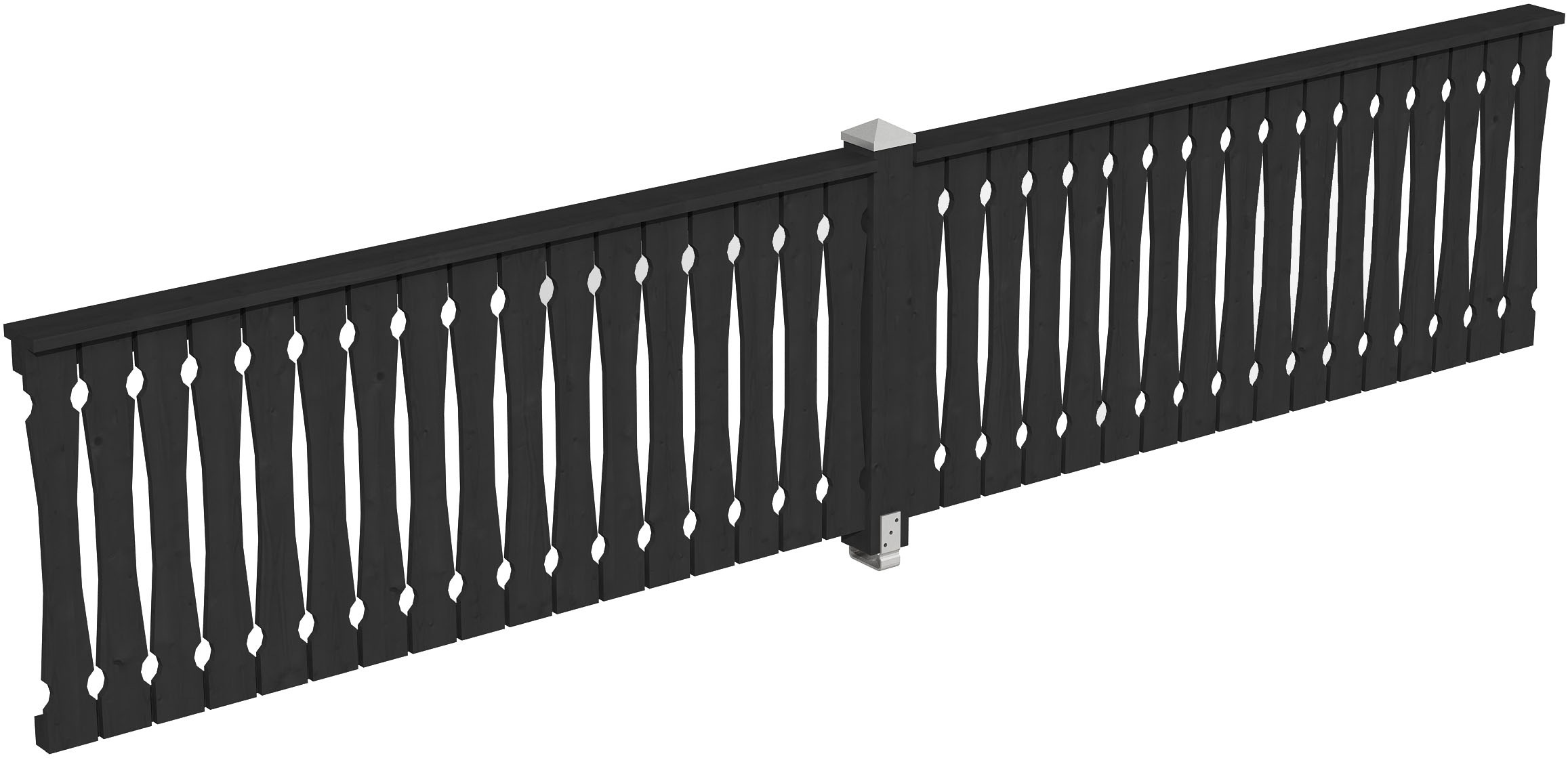 Brüstungsgeländer SKANHOLZ, H:96cm L:465cm, grau, Geländer, "Balkonschalung"