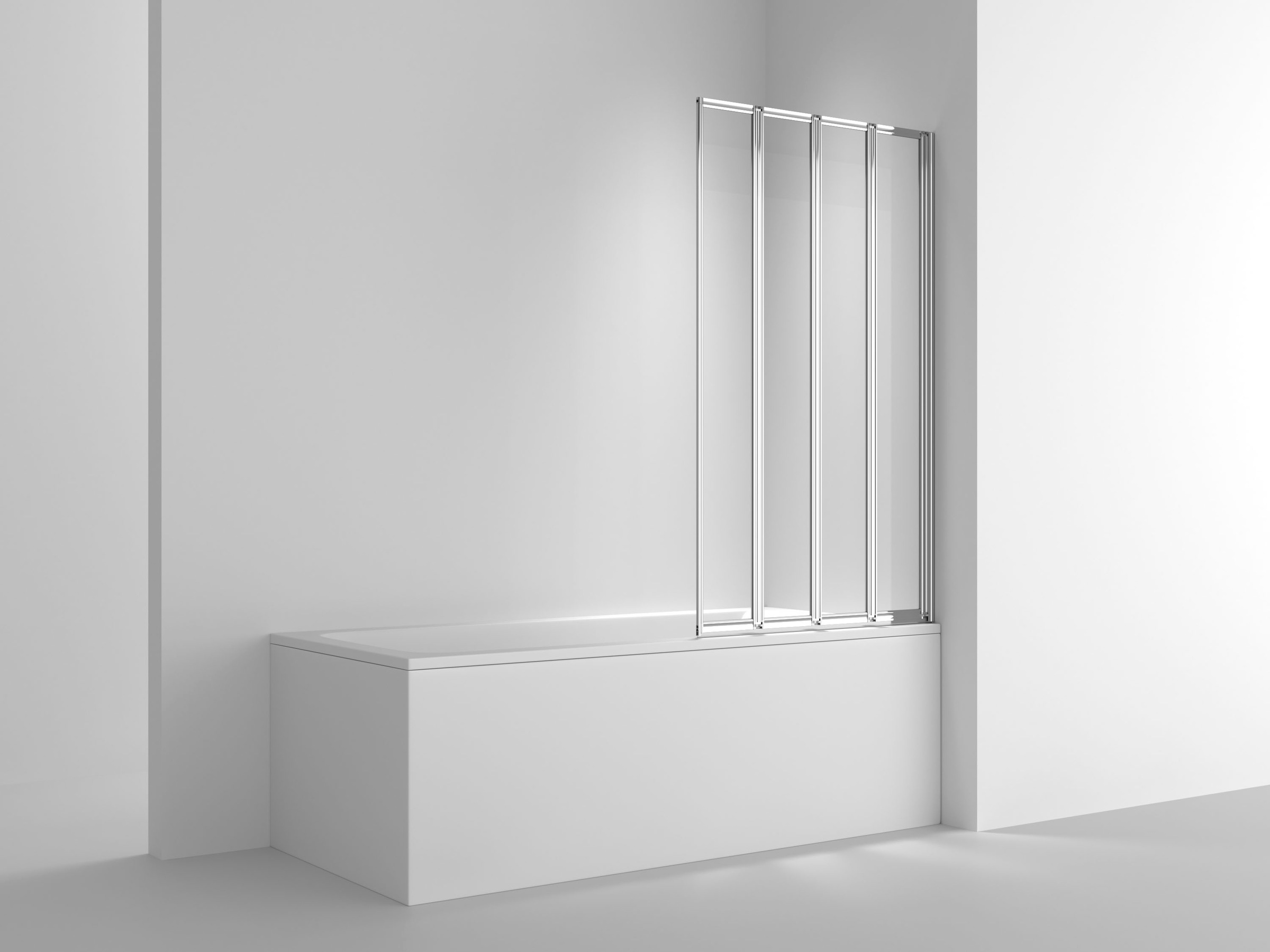 welltime Badewannenaufsatz "Nassau" Badewannenfaltwand, Spritzschutzwand für Badewanne, Glas, 4 Elemente
