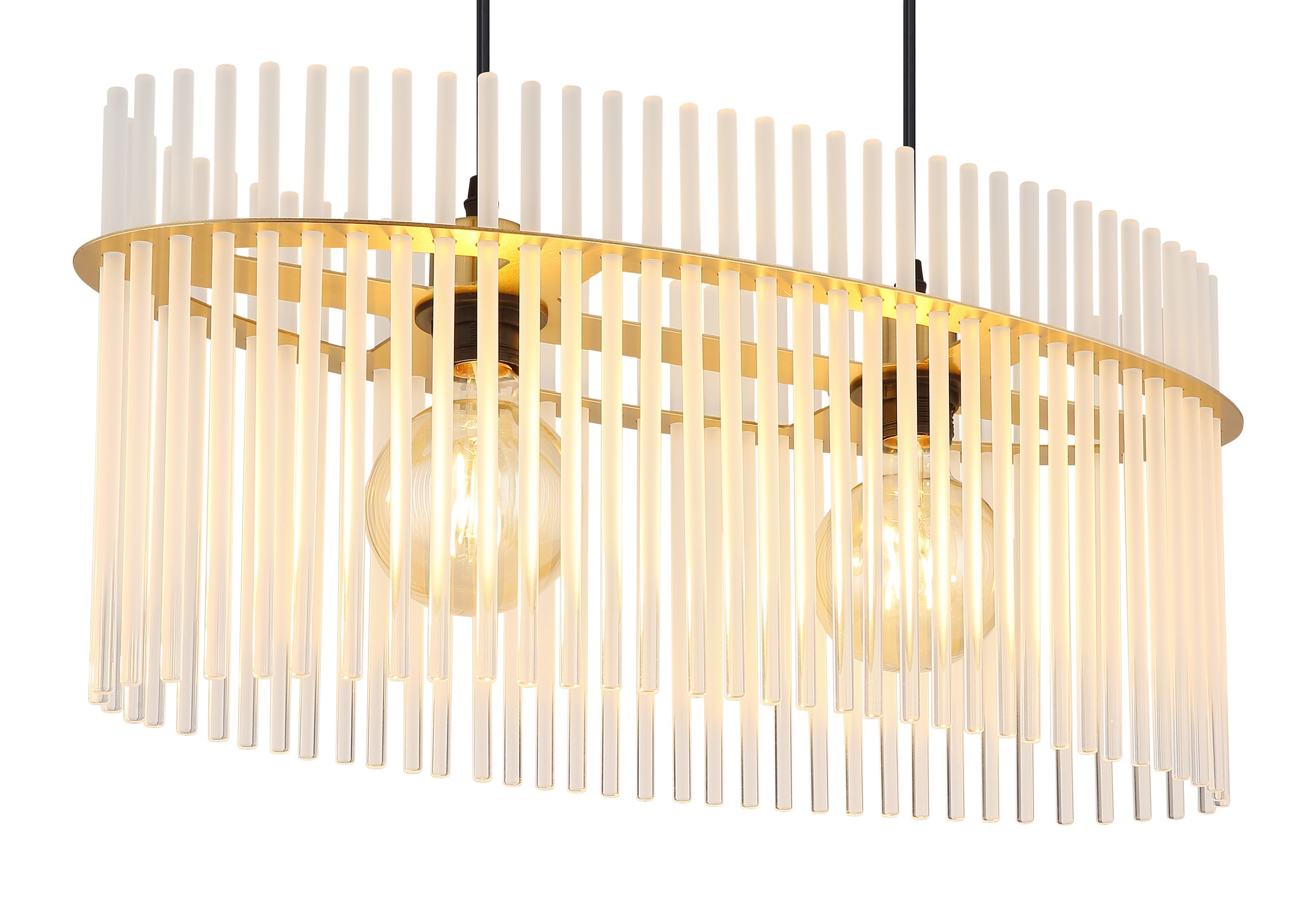 GLOBO LIGHTING Hängeleuchte »GORLEY« E27 1 Stk. Hängelampe goldfarben Glasstäbe opal klar verlaufend elegant