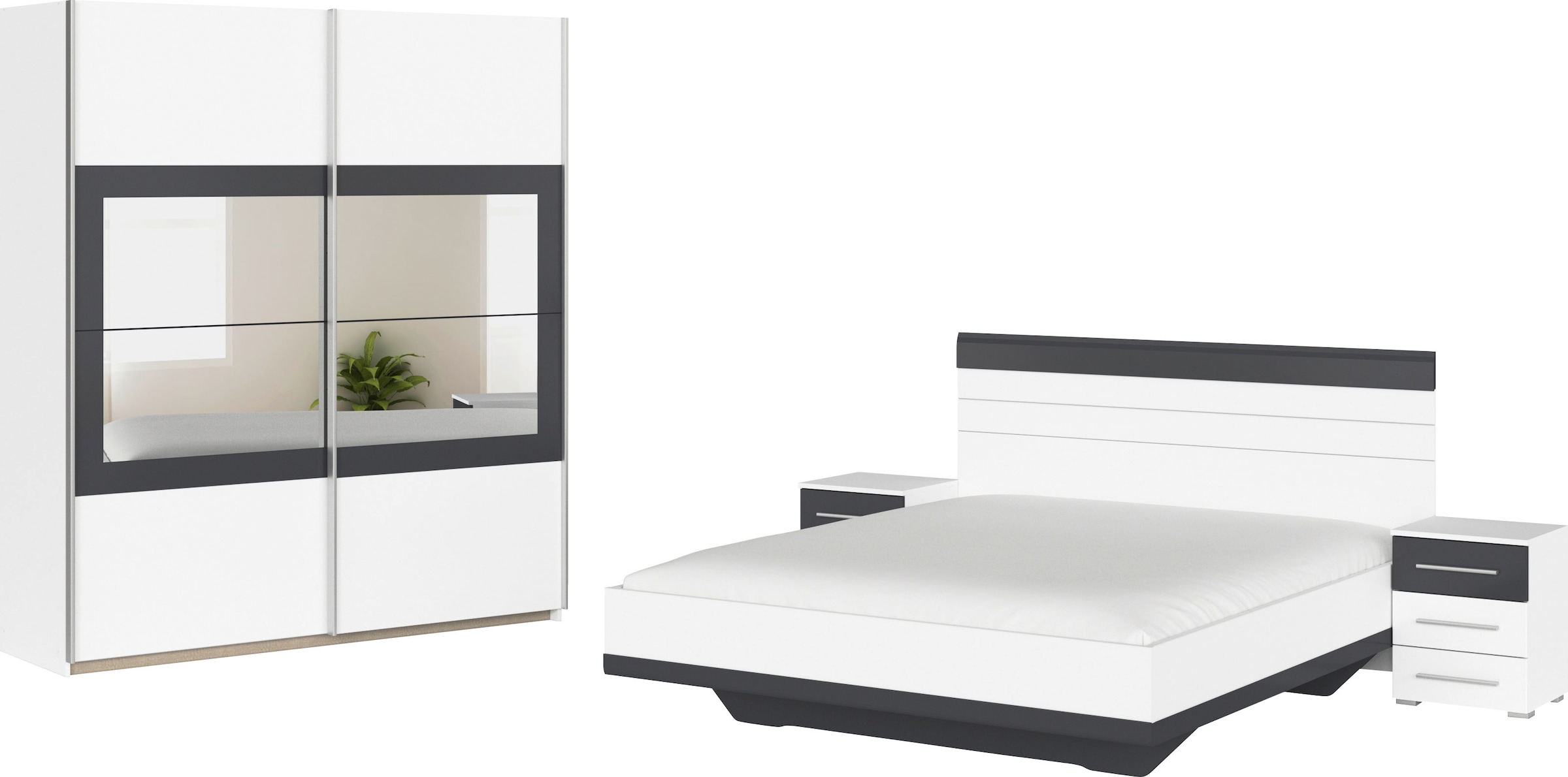 Schlafzimmer-Set »Tarragona«, (Set, 4 tlg.), Schrank in 3 Breiten, Bett in 2 Breiten,...