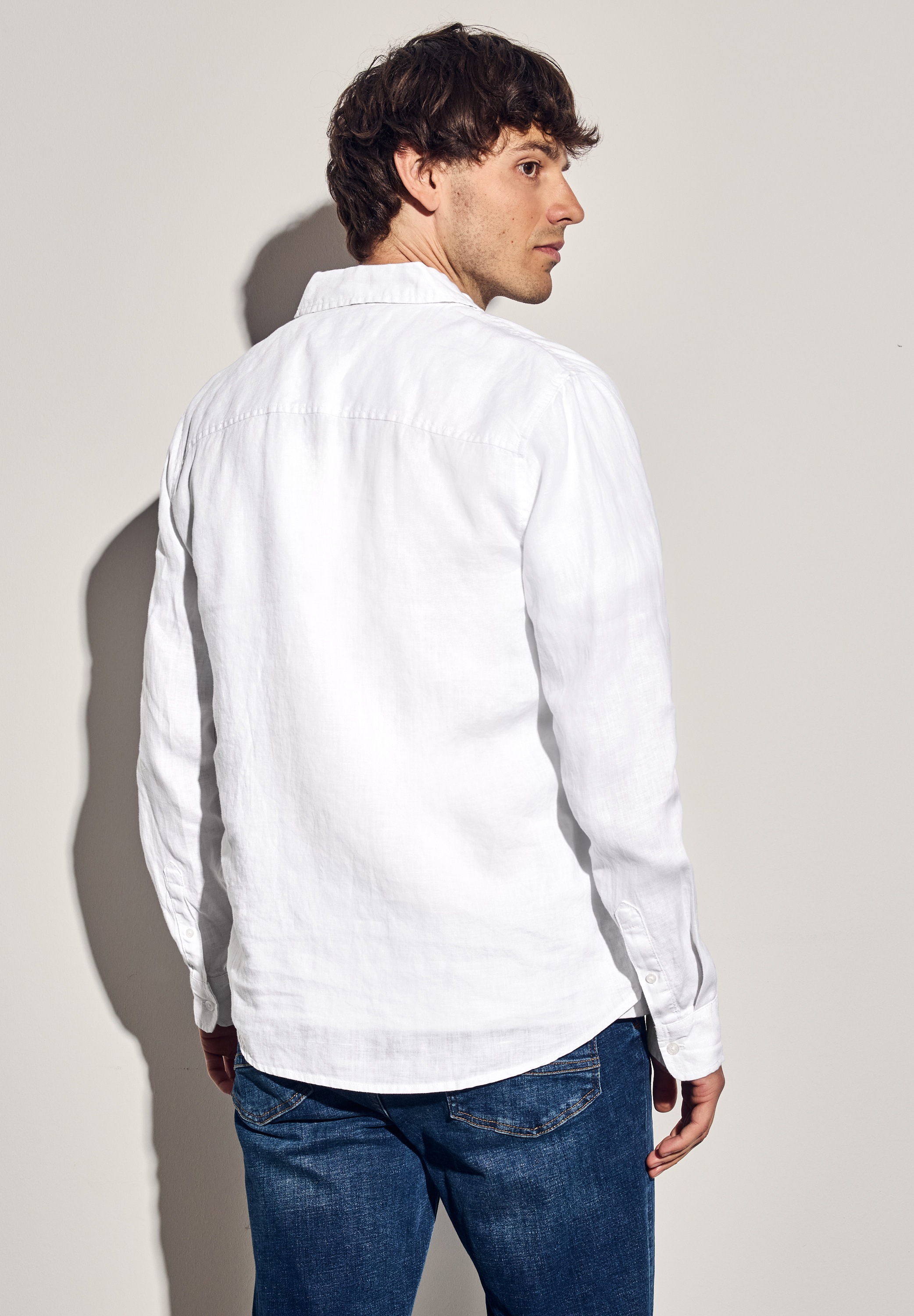 STREET ONE MEN Leinenhemd mit Knopfleiste günstig online kaufen