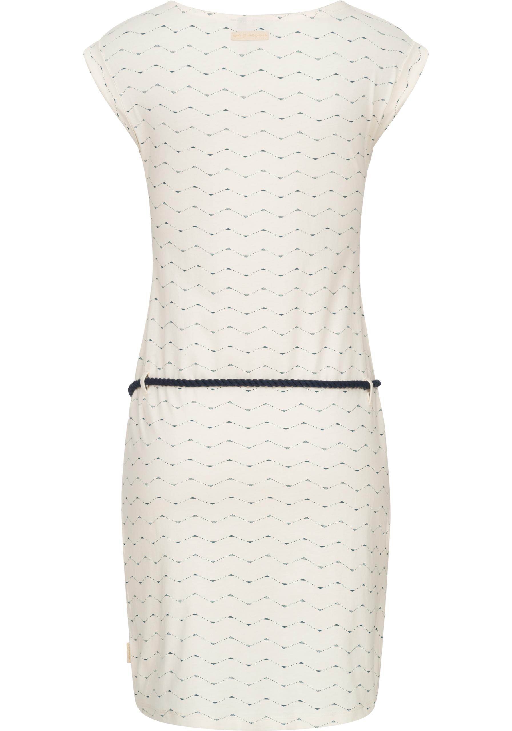 Ragwear Jerseykleid »Tag Zig Zag«, stylisches Shirtkleid mit coolem Print u. Bindekordel