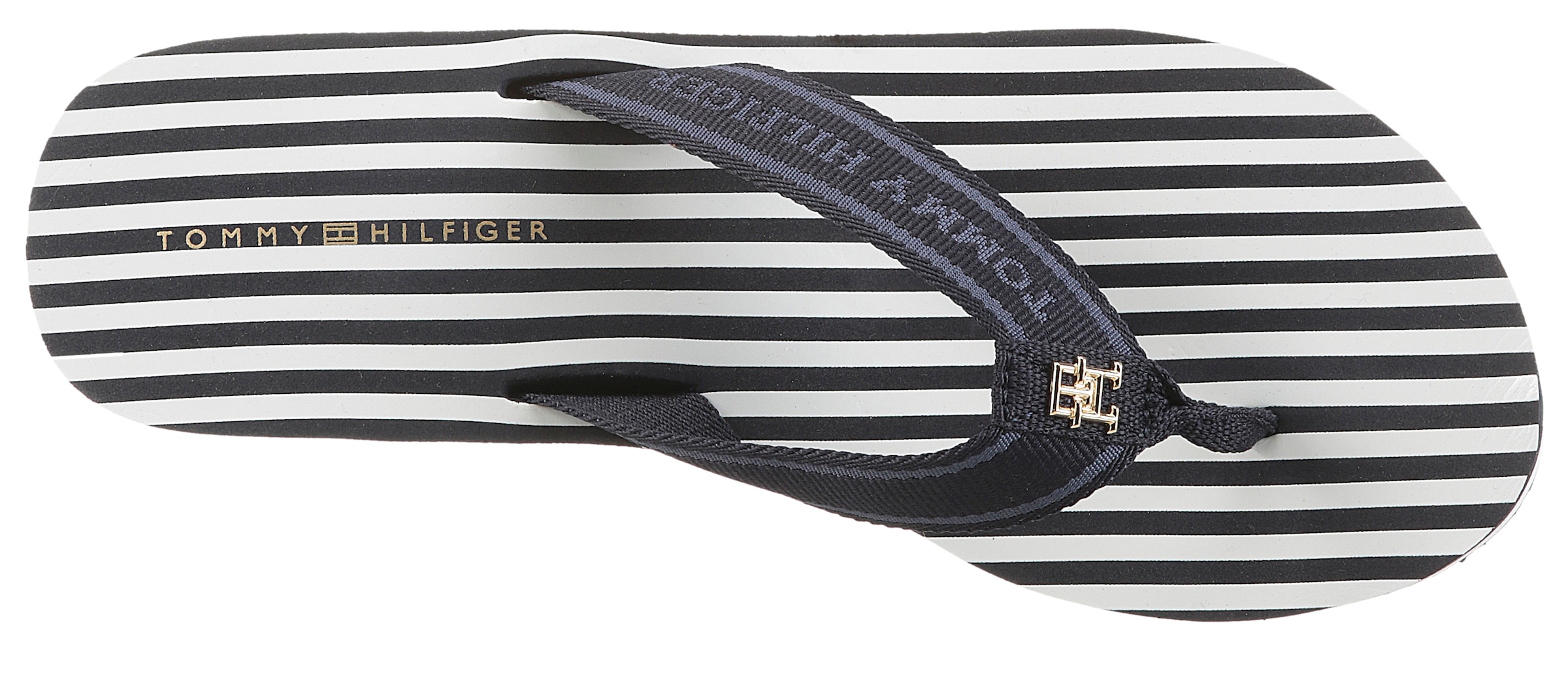 Tommy Hilfiger Dianette »TH STRIPES WEDGE BEACH SANDAL«, Zehentrenner, Sommerschuh mit gestreifter Innensohle
