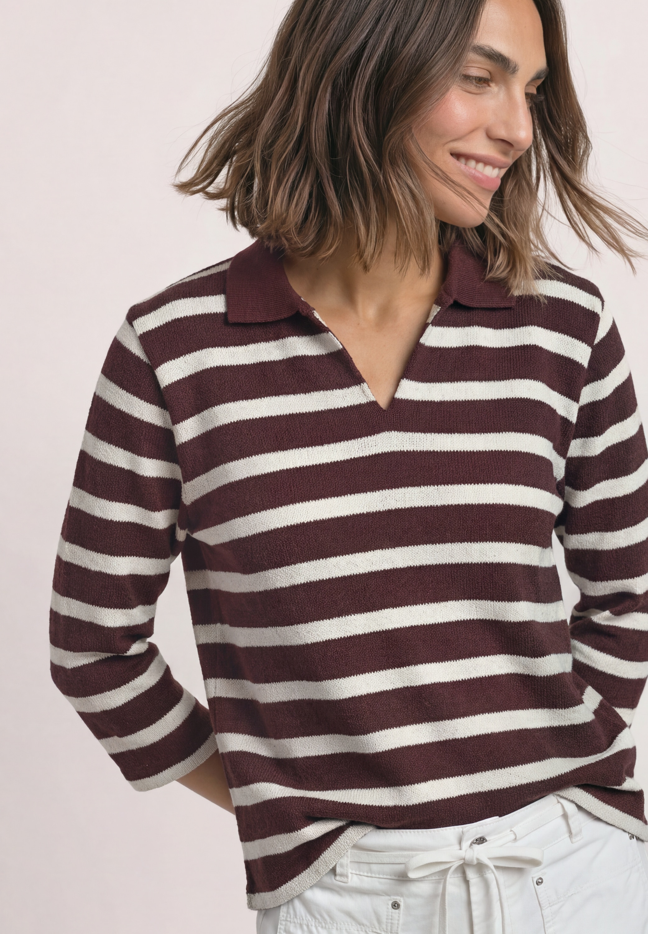STREET ONE Poloshirt mit Streifenmuster
