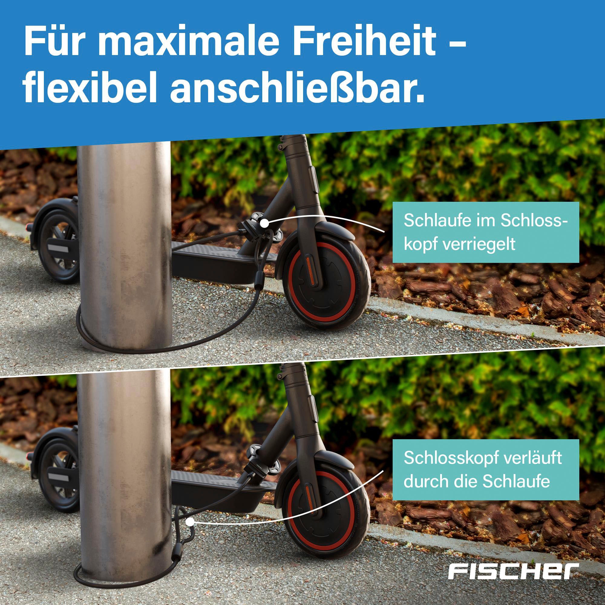 FISCHER Fahrrad Rahmenschloss »Handschellenschloss RK110/8«