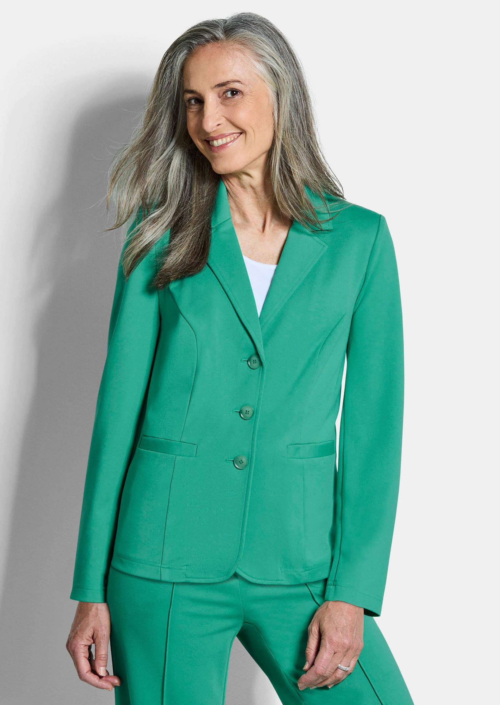 Thumbnail - GOLDNER Jackenblazer "Kurzgröße Viskoseblazer mit Reverskragen" stretchbequeme Jerseyqualität