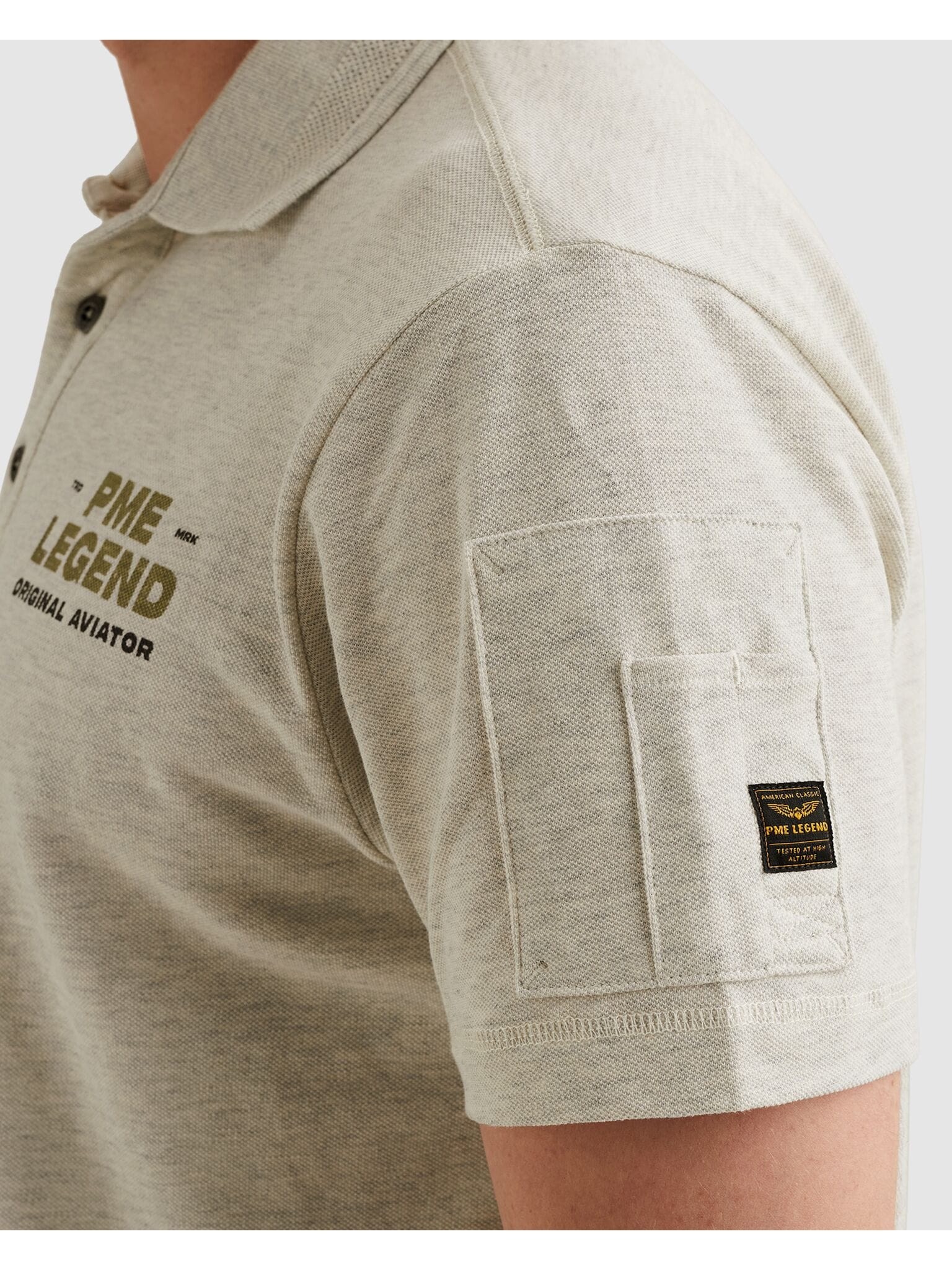 PME LEGEND Poloshirt Aufgesetzte Ärmeltasche mit Marken- Label