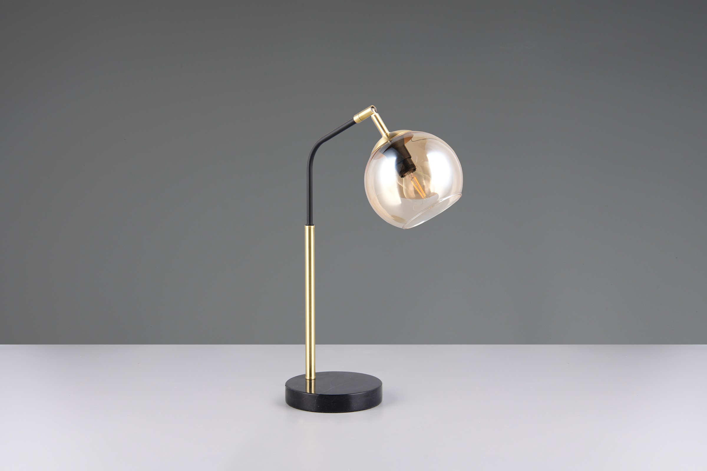 TRIO Leuchten Schreibtischlampe »PAXTON, exkl. 1x E14 max 10W, Leseleuchte Nachttischlampe«, 1 flammig, Leuchtmittel E14 | Leuchtmittel wechselbar, mit Glas Lampenschirm, Schnurschalter, Höhe 45 cm, Tiefe 28 cm