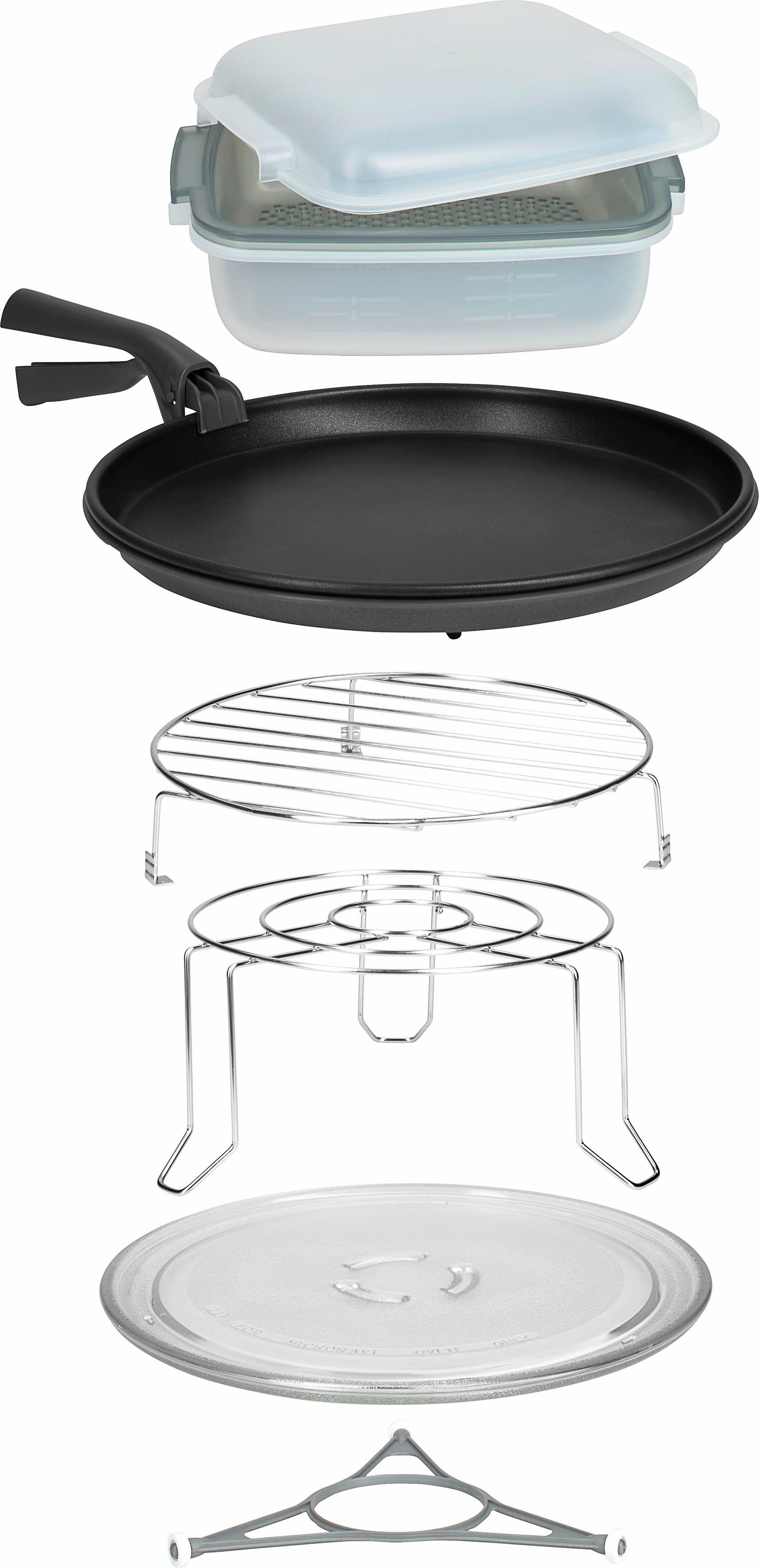 BAUKNECHT Mikrowelle "MW 49 SL", silber (schwarz, silberfarben), B:52cm H:29,9cm T:46cm, Mikrowellen, Mikrowelle 3