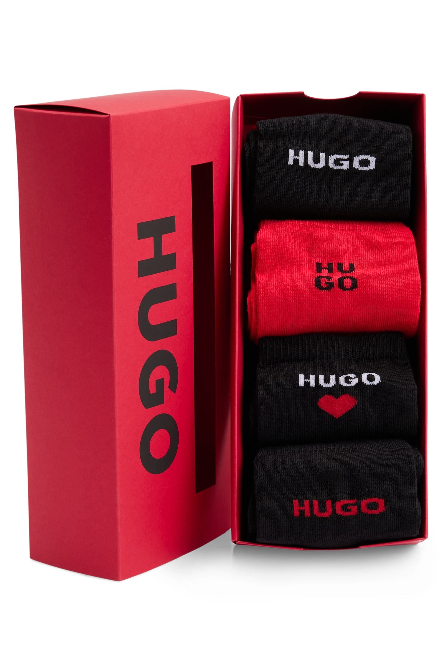 HUGO Socken »4P RS GIFTSET für CC (Packung, Pack), Paar, mit W«, kontrastfarbenen ▷ BAUR | Logodetails 4er 4
