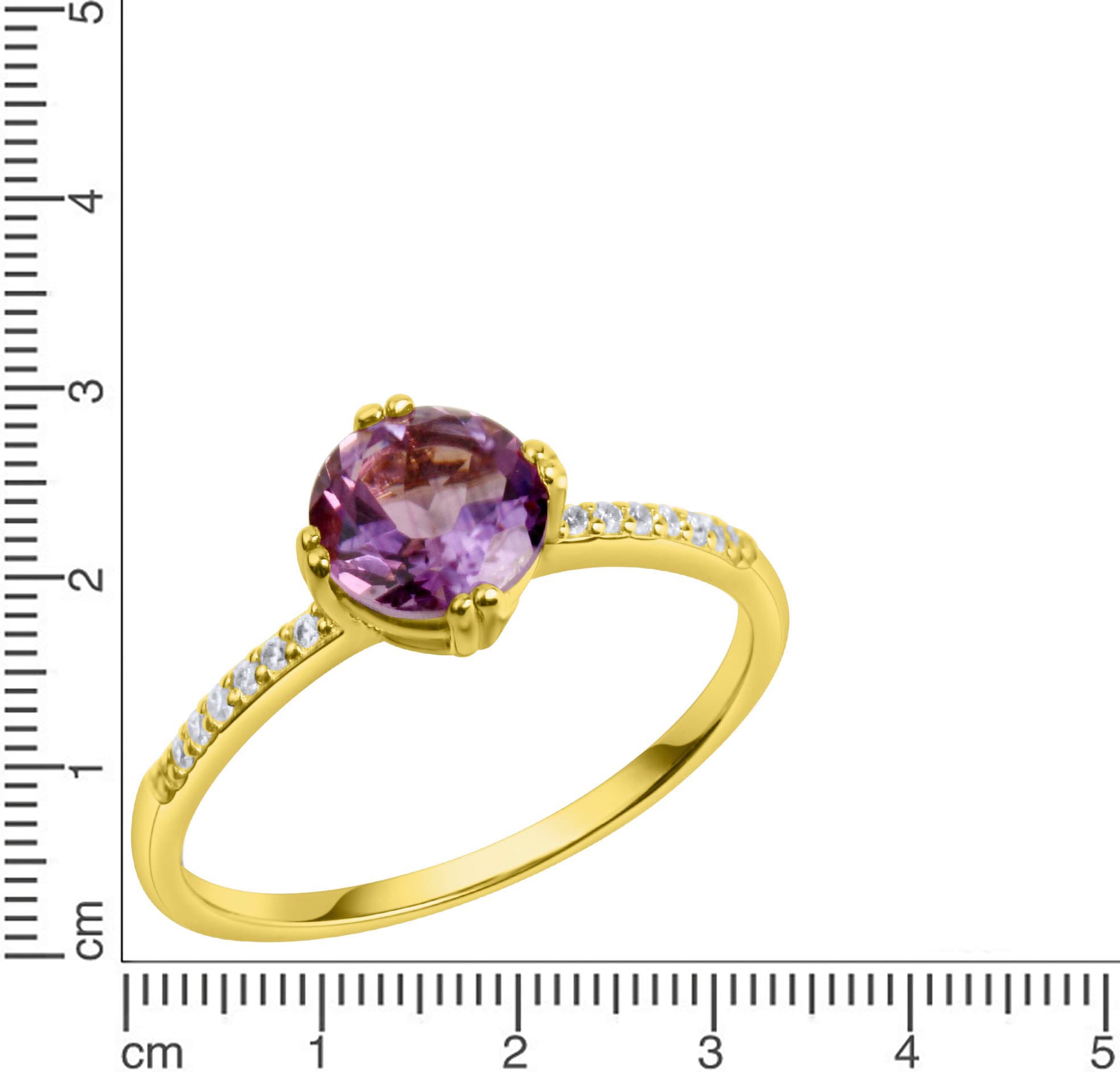 Firetti Fingerring »Schmuck Geschenk Silber 925 Damenring Ring«, mit Citrin oder Amethyst und Zirkonia (synth.)
