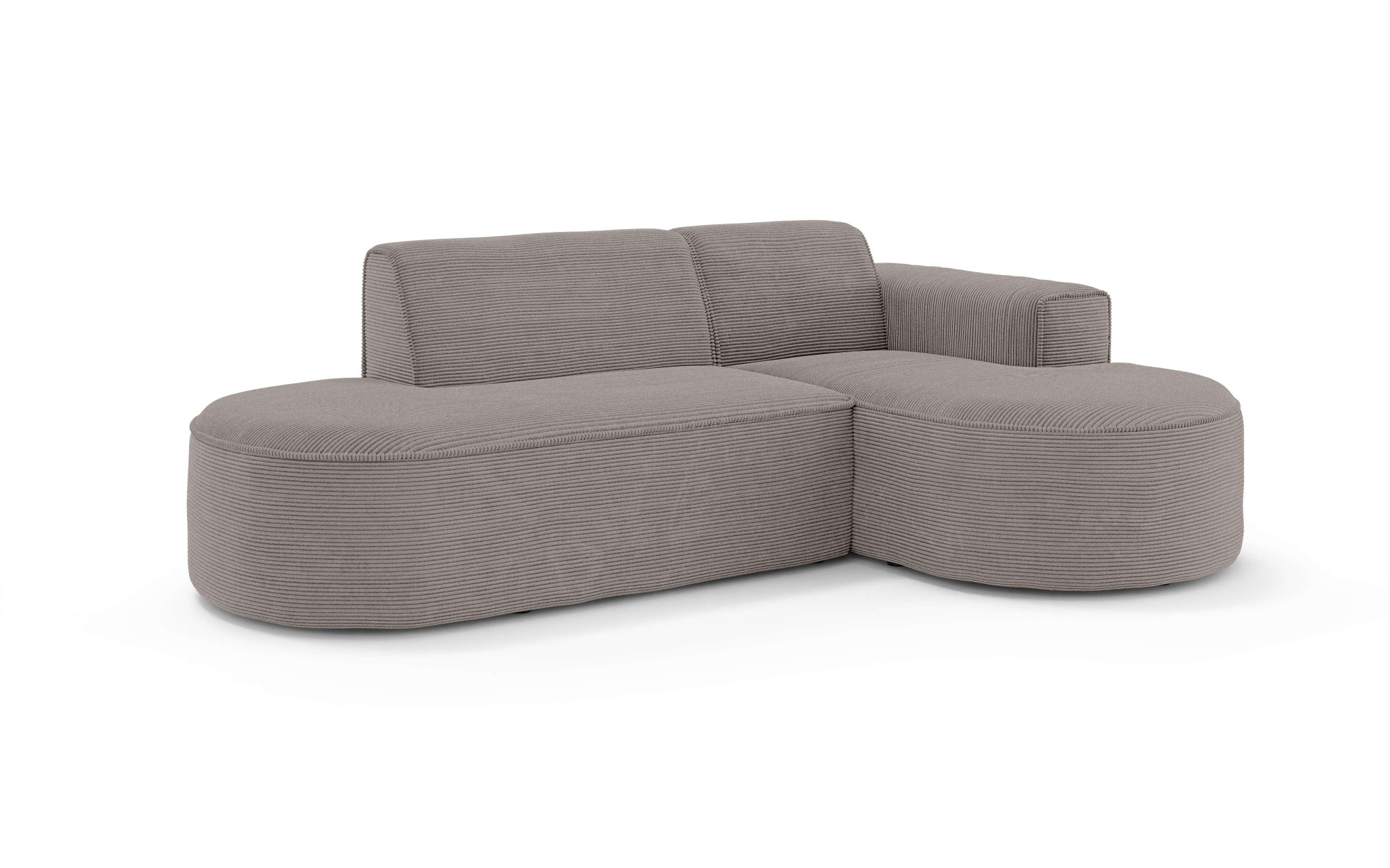 OTTO home Ecksofa »ADELLA Design-Sofa mit Recamiere rechts/links, 248/159/76 cm«, L-Form mit Wellenunterfederung, runde Form, auch in Cord