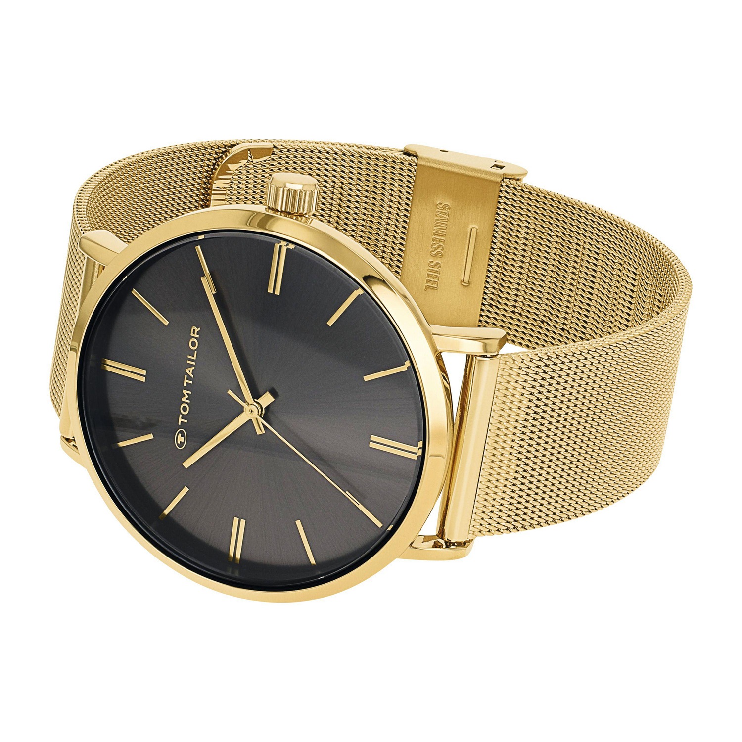 TOM TAILOR Quarzuhr Armbanduhr, Herrenuhr, Edelstahlarmband, analog