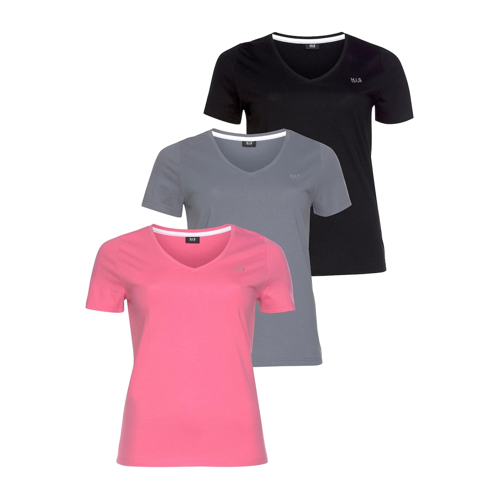 H.I.S T-Shirt »Essential-Basics«, (Spar-Set, 3er-Pack), Große Größen