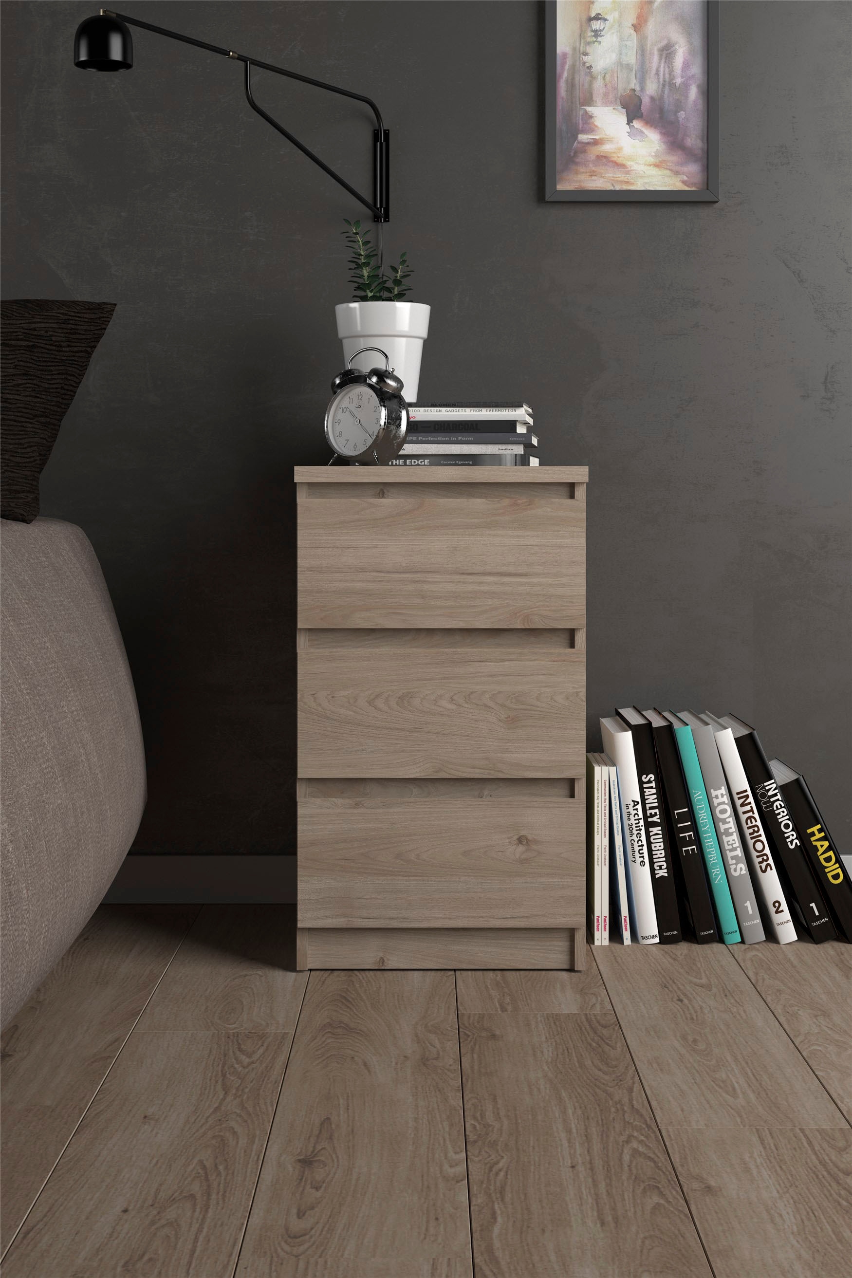 INOSIGN Kommode "Naia", Elegante und modernes Sideboard mit 3 geräumigenSchubladen