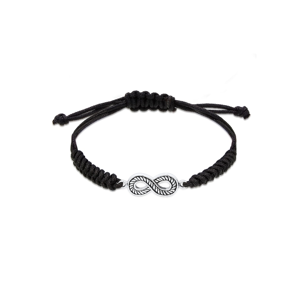 Kuzzoi Armband »Herren mit Infinity Symbol Oxidiert 925 Silber«