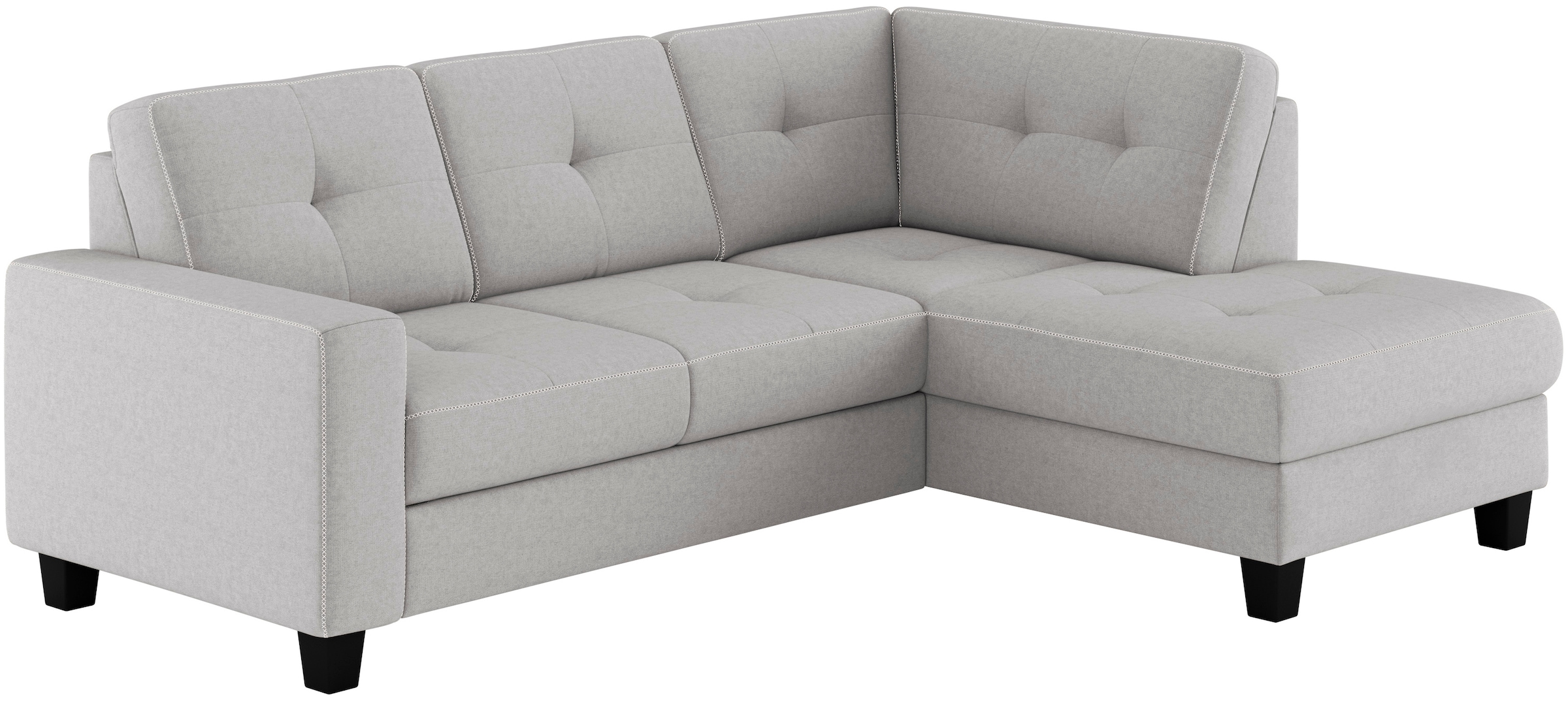 Places of Style Ecksofa »Varese«, Kreuznaht in beige