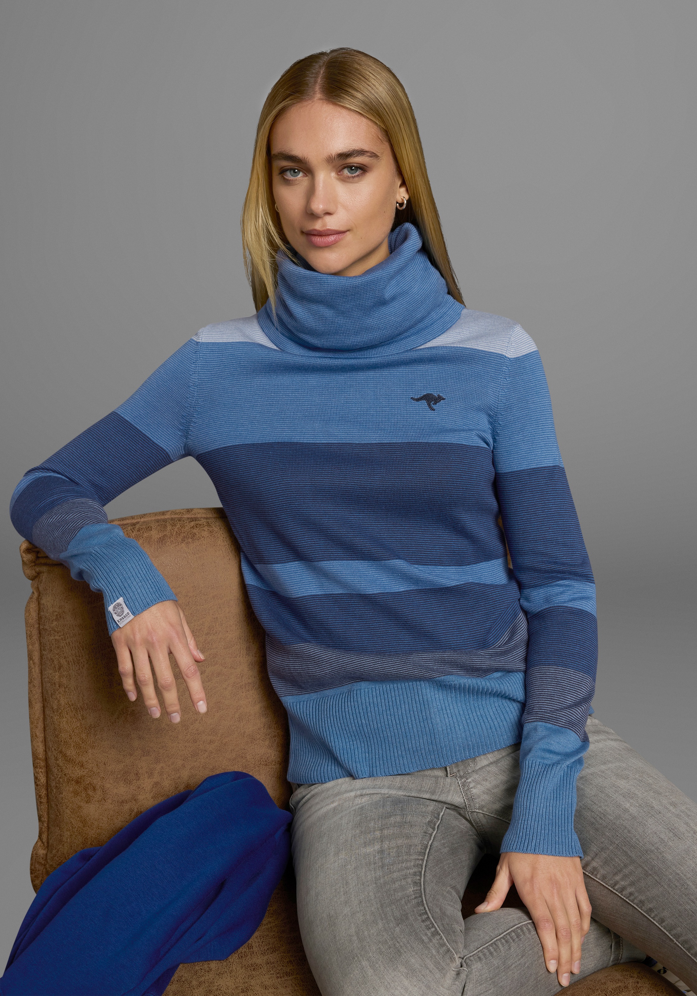 KangaROOS Rollkragenpullover gestreift mit hohem Stehkragen günstig online kaufen