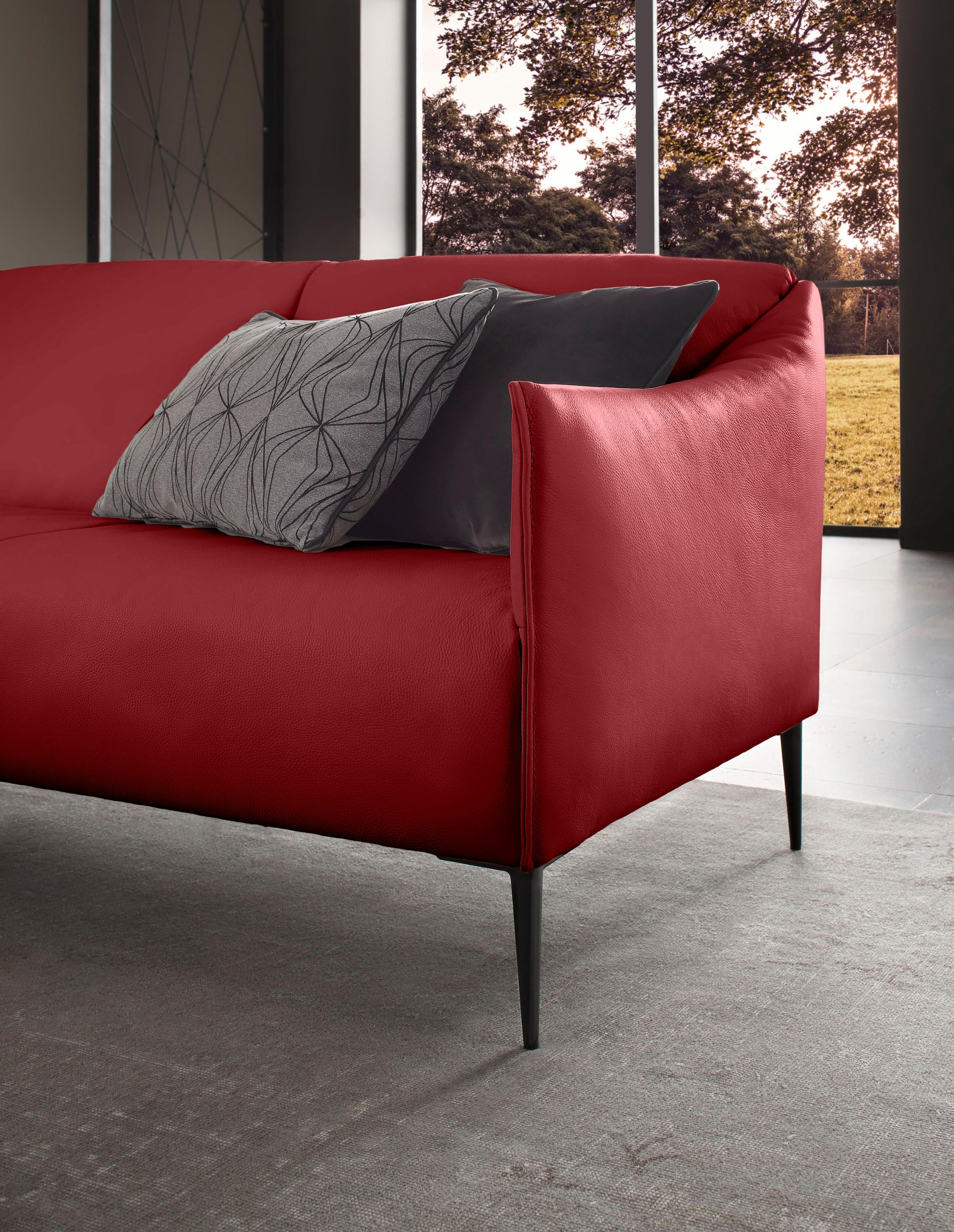W.SCHILLIG 2-Sitzer »sally Design-Sofa, Loungesofa, bequem, schmale Armlehnen, Breite 154cm« mit Metallfüßen in Schwarz pulverbeschichtet, Breite 154 cm