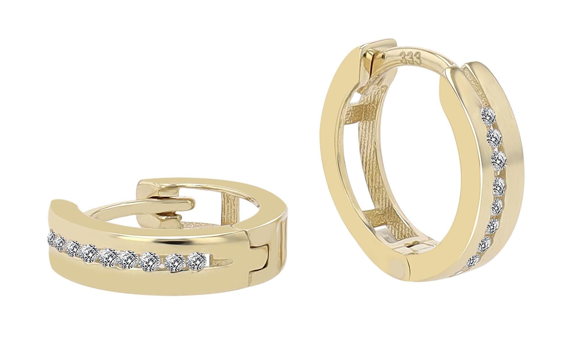 Adelia´s Klappcreolen "Ohrringe – Klappcreole aus 333 Gold mit Zirkonia" Geschenkidee: zeitlos und vielseitig