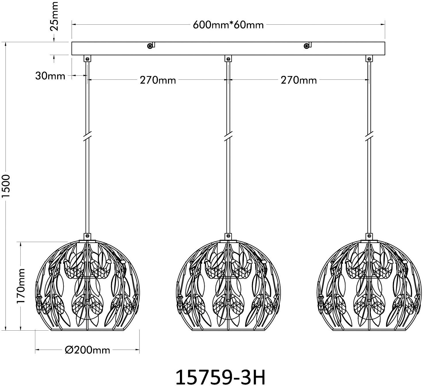 GLOBO LIGHTING Hängeleuchte »MIKA« E27 1 Stk. Hängeleuchte für Esszimmer schwarz gold