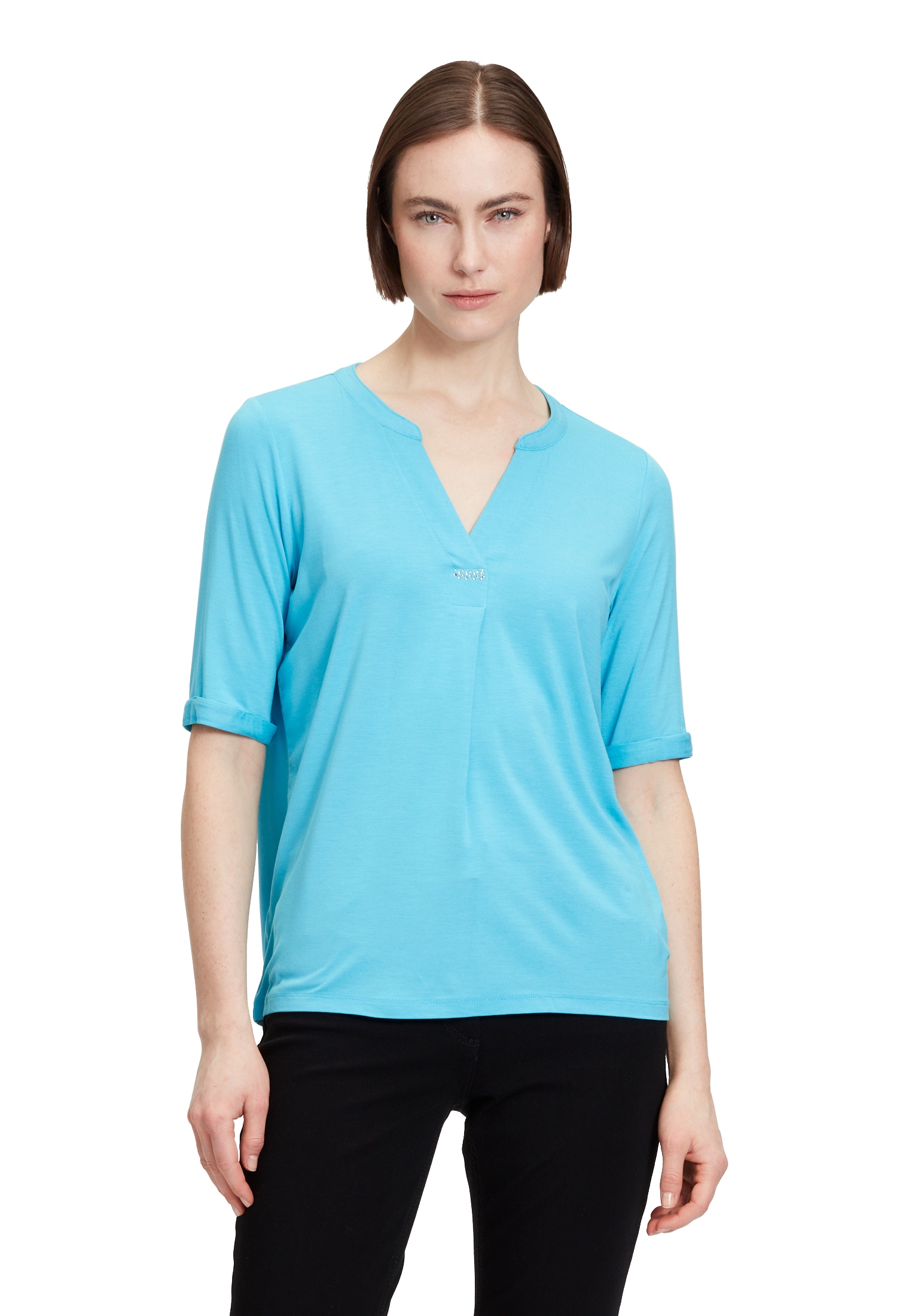 Betty Barclay Kurzarmshirt "Betty Barclay Damen Blusenshirt mit Kragen", (1 günstig online kaufen