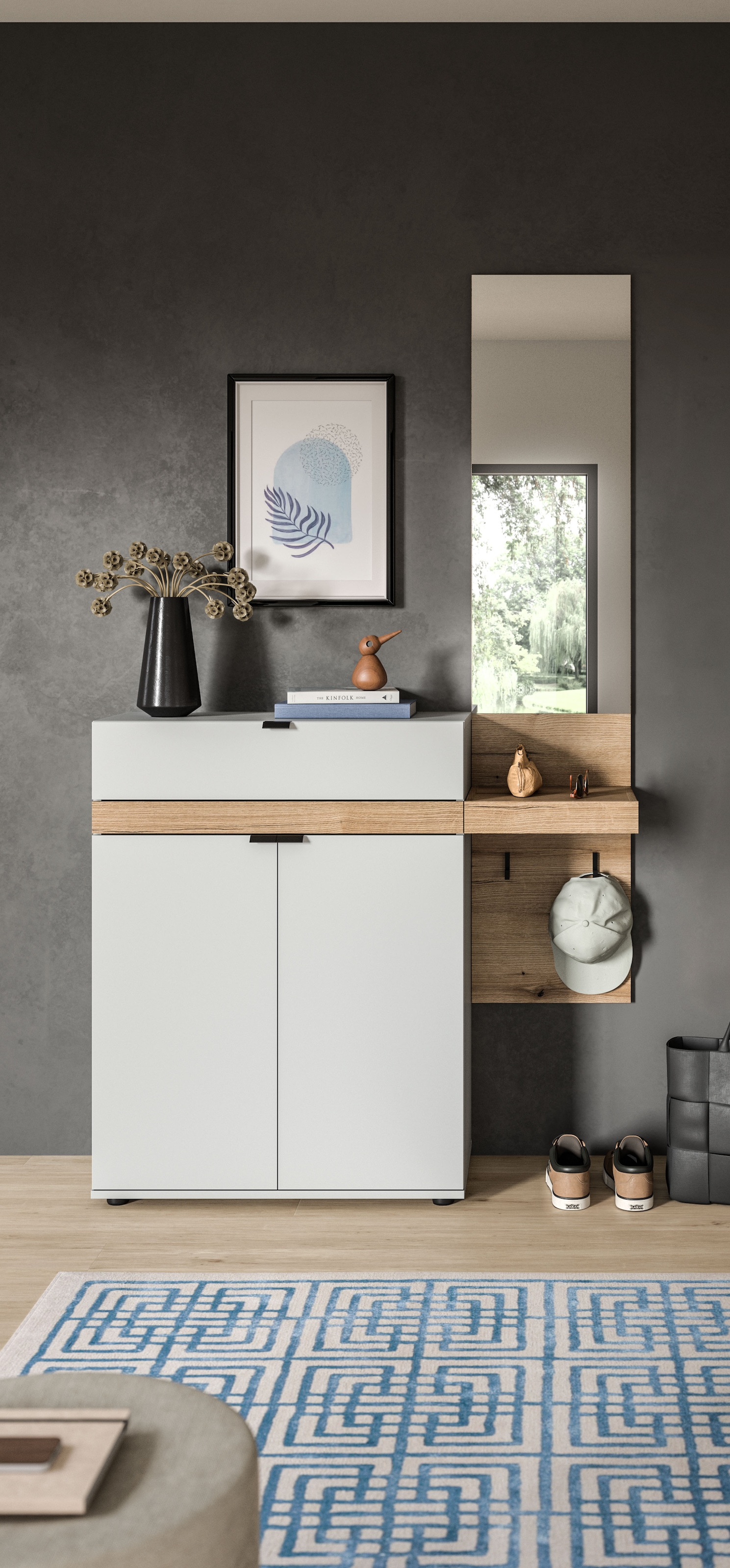 INOSIGN Garderoben-Set "Oran", (Set, 2 St.), Oran, Evoke Oak, Grau, Gardero günstig online kaufen