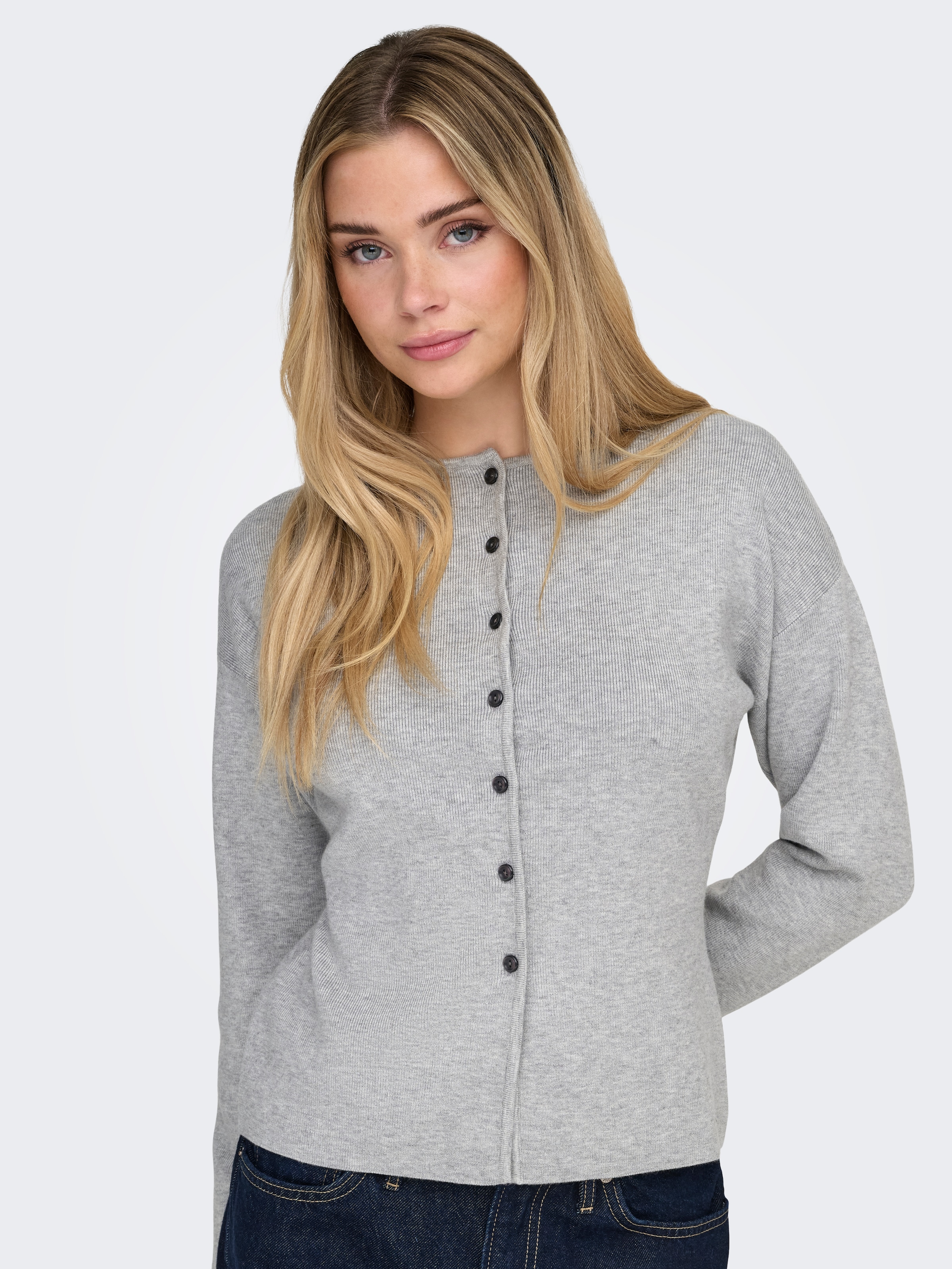ONLY Strickjacke "ONLLUCY LS O-NECK CARDIGAN EX KNT" Materialmix, regular f günstig online kaufen