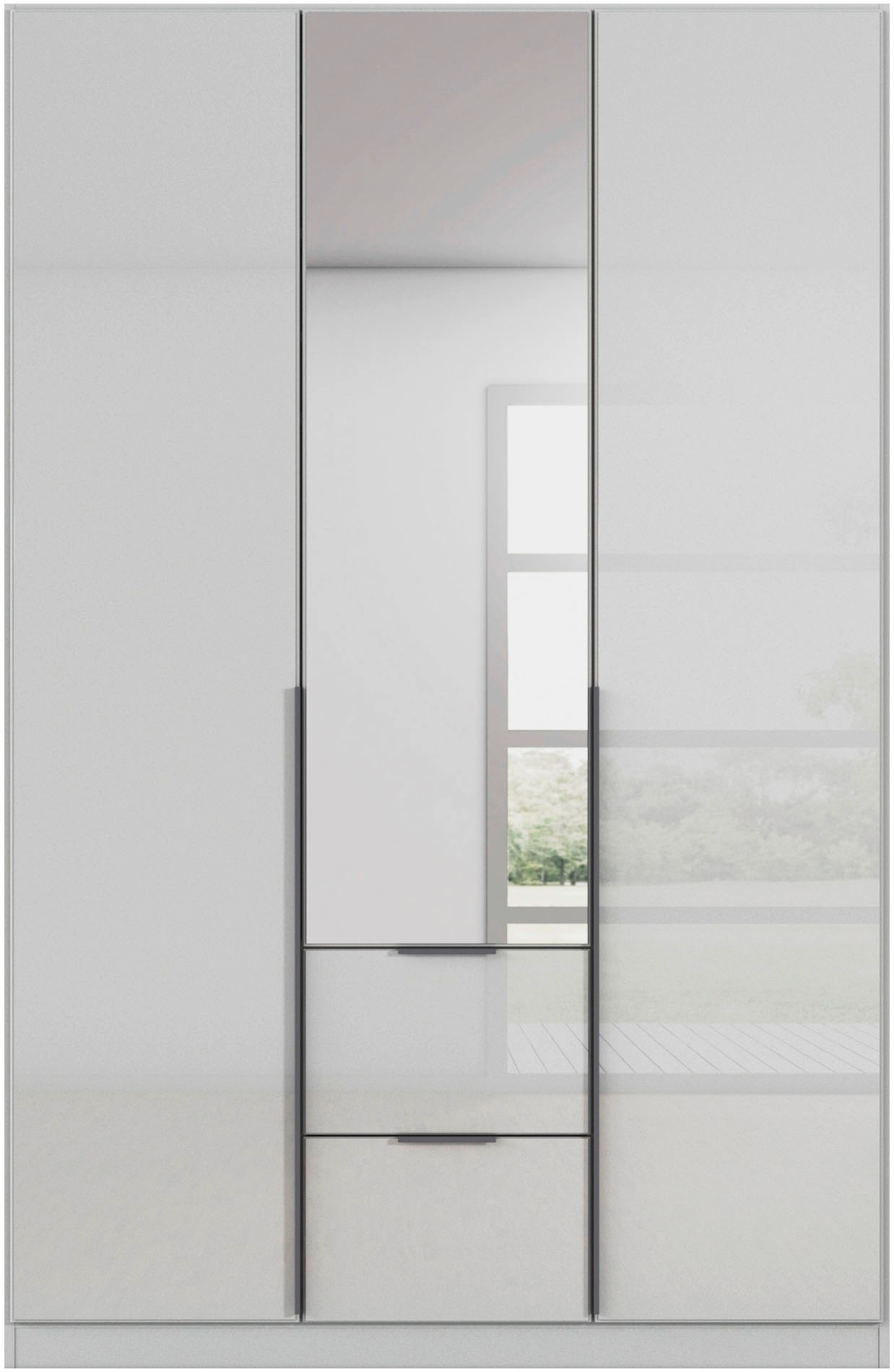 rauch Drehtürenschrank »Kleiderschrank Kleiderschränke Schrank Garderobe AGORDO mit Glasfront«, (in zwei Griff-Farben, Breiten 91-360 cm), mit Außenschubkästen, in 7 Breiten und 2 Höhen MADE IN GERMANY