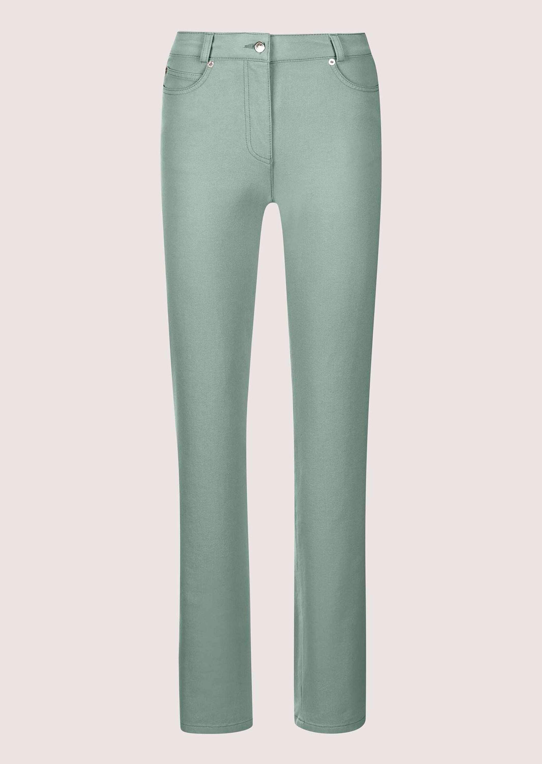 MADELEINE Regular-fit-Jeans "Denimhose Schmale Jeans im Five-Pocket-Style" Mit "M"-Stickerei auf der Gesäßtasche