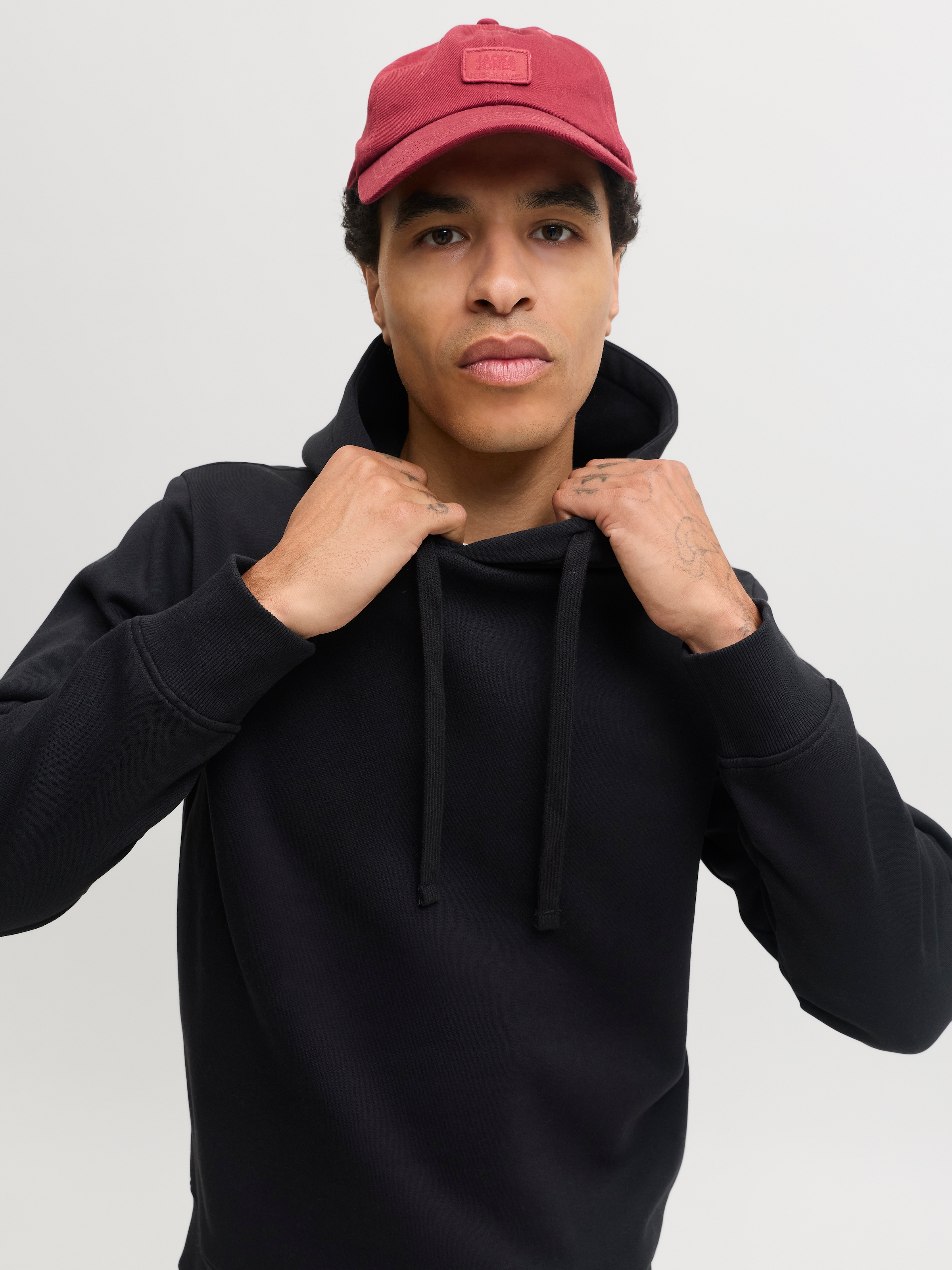 Jack & Jones »JJCLEVELAND SWEAT HOOD SN«, Materialmix, regular fit
