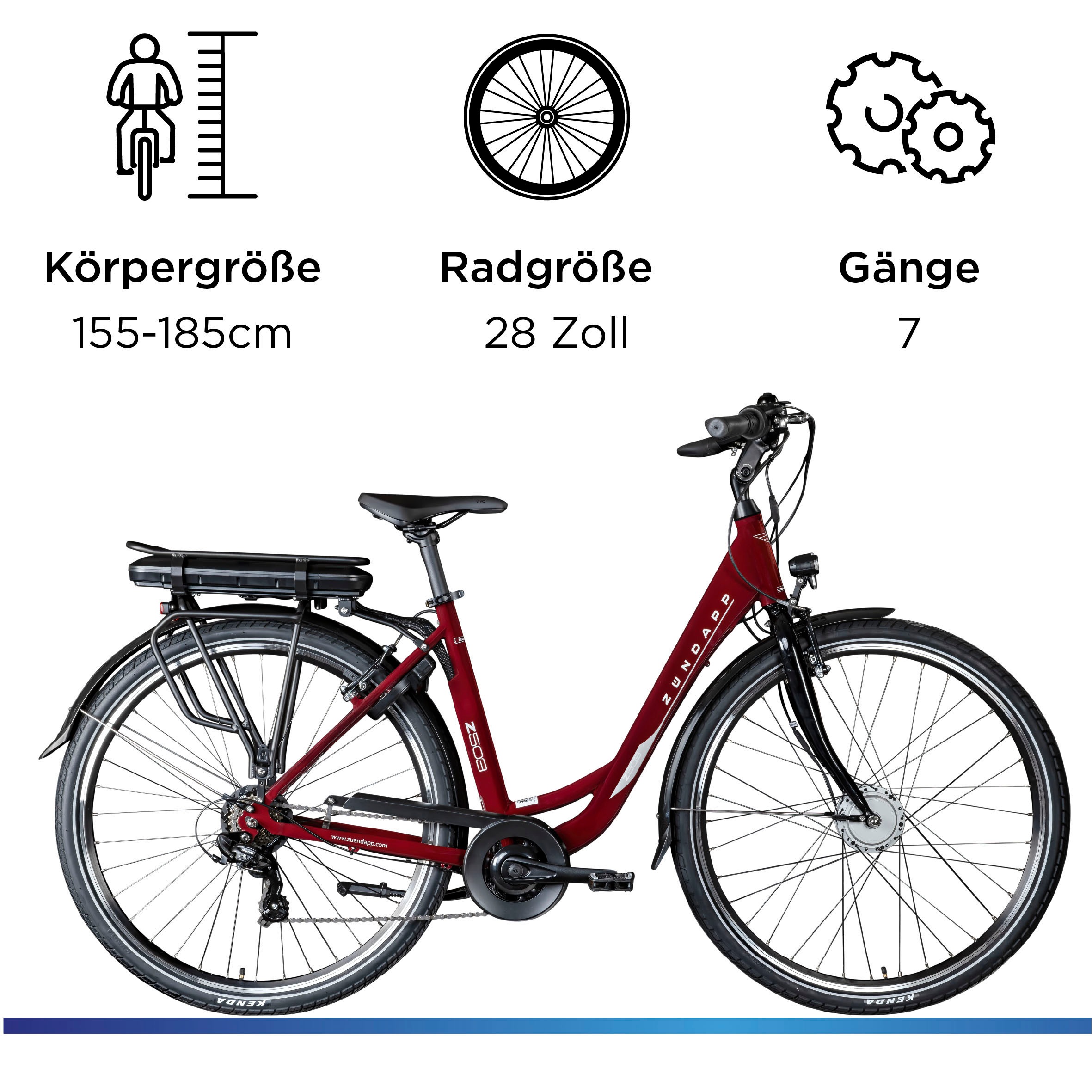 Zündapp »Z503« 7 Gang Shimano Tourney Schaltwerk Kettenschaltung Frontmotor 240 W Pedelec, Elektrofahrrad für Damen und Herren