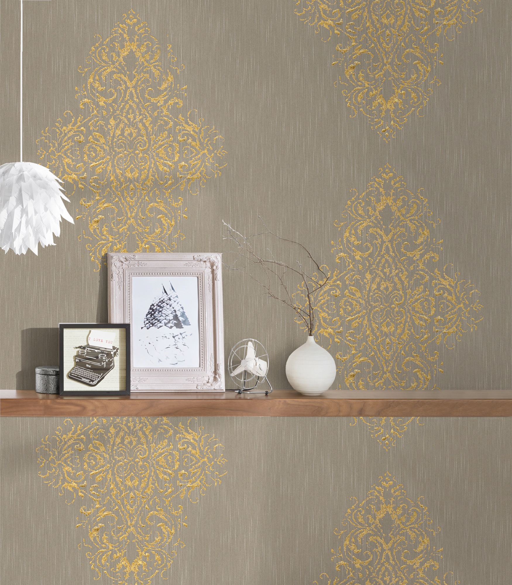Architects Paper Textiltapete »Luxury wallpaper«, Barock-ornamental-gemustert, Textil Tapete Barock Metallic Effekt Tapeten Wohnzimmer Schlafzimmer