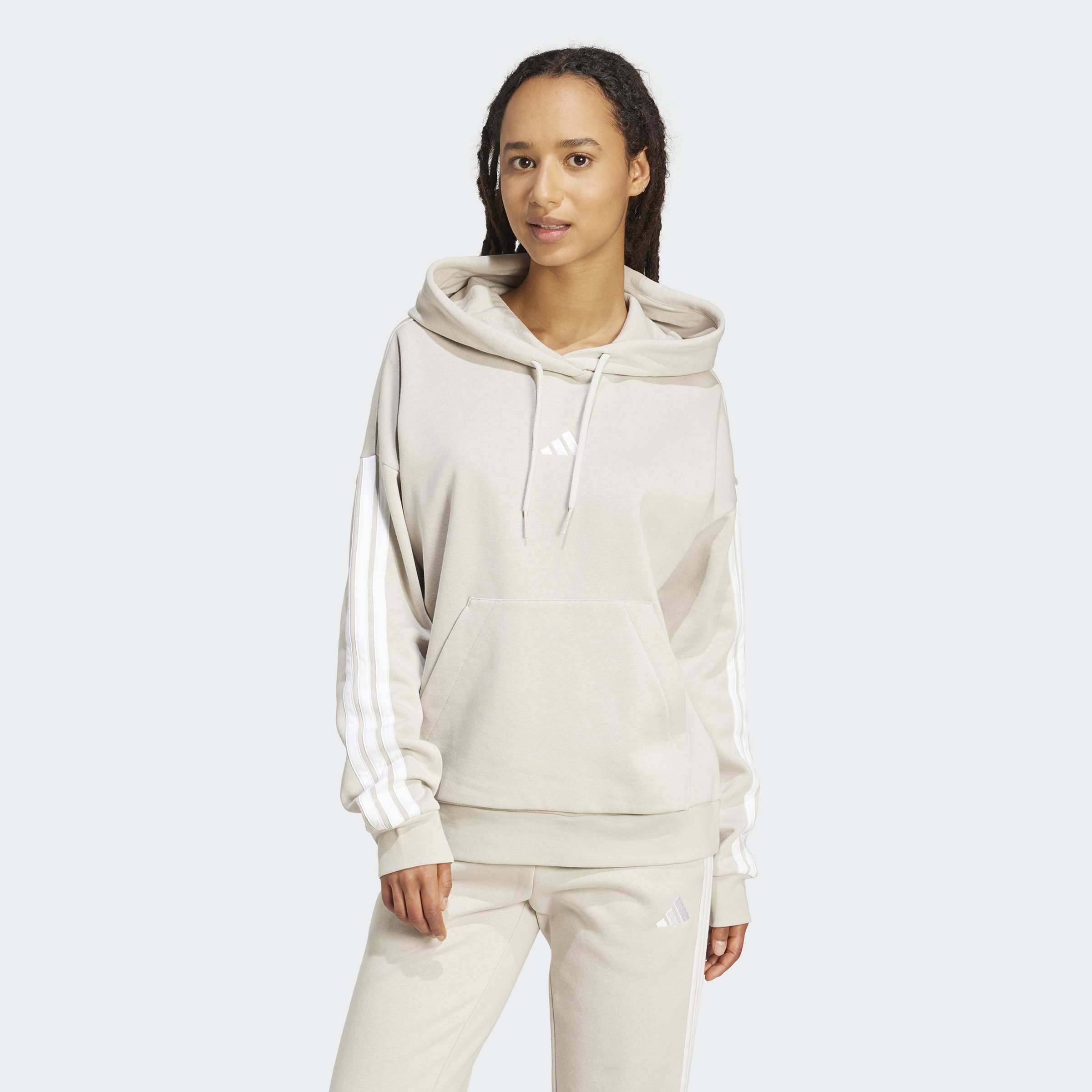 adidas Sportswear "ESSENTIALS 3-STREIFEN FLEECE-HOODIE", mit Kapuze, aus superweichem Fleece, in normaler Länge