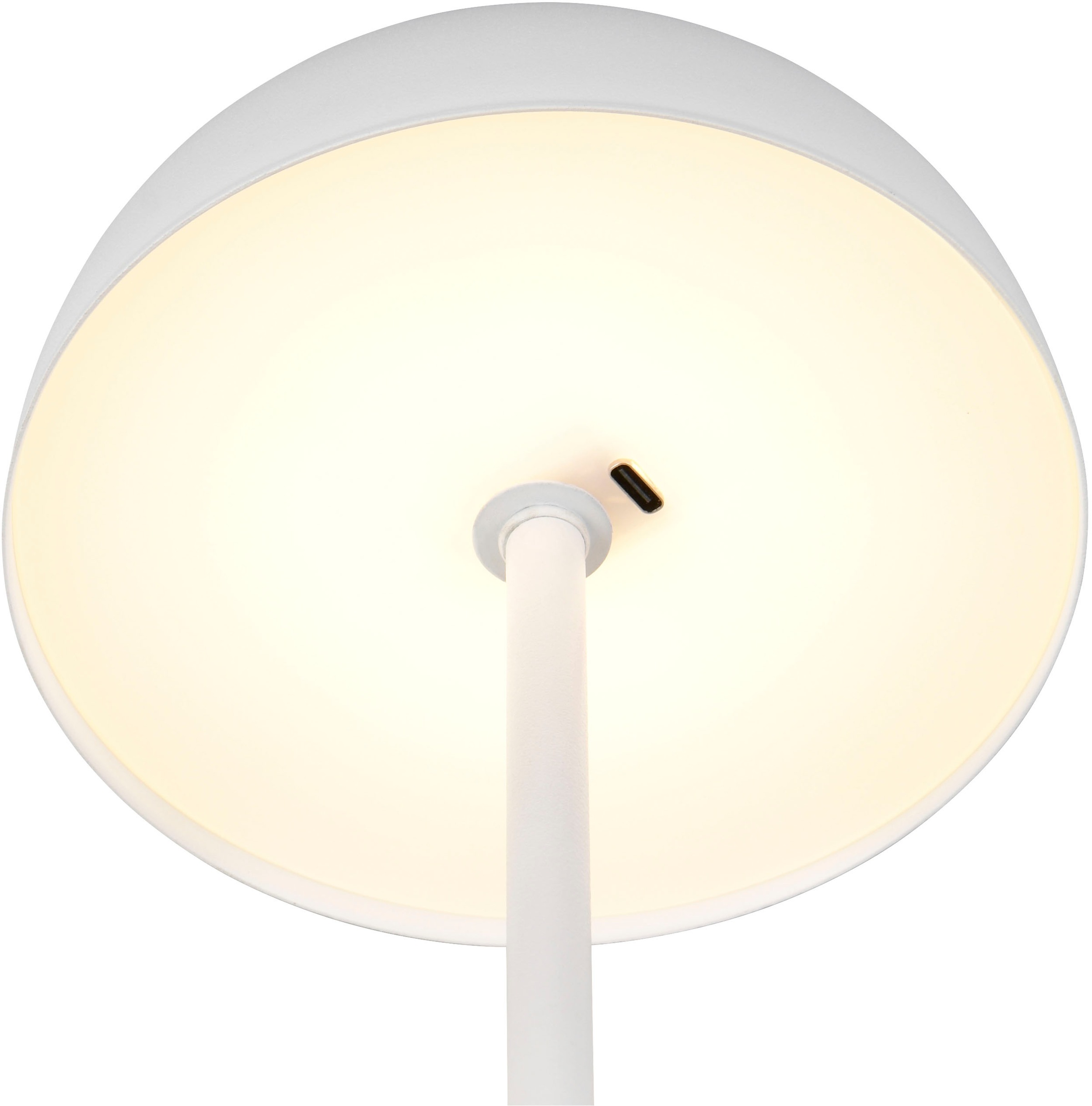 REALITY Leuchten LED Tischleuchte »MUNOZ, Akku Tischleuchte mit Touchdimmer + USB Anschluss, IP20 indoor«, 1 flammig, Leuchtmittel LED-Board | LED fest integriert, bis zu 10h Akkulaufzeit, laden per USB max 7-9h, Akku Leuchte Pilzform