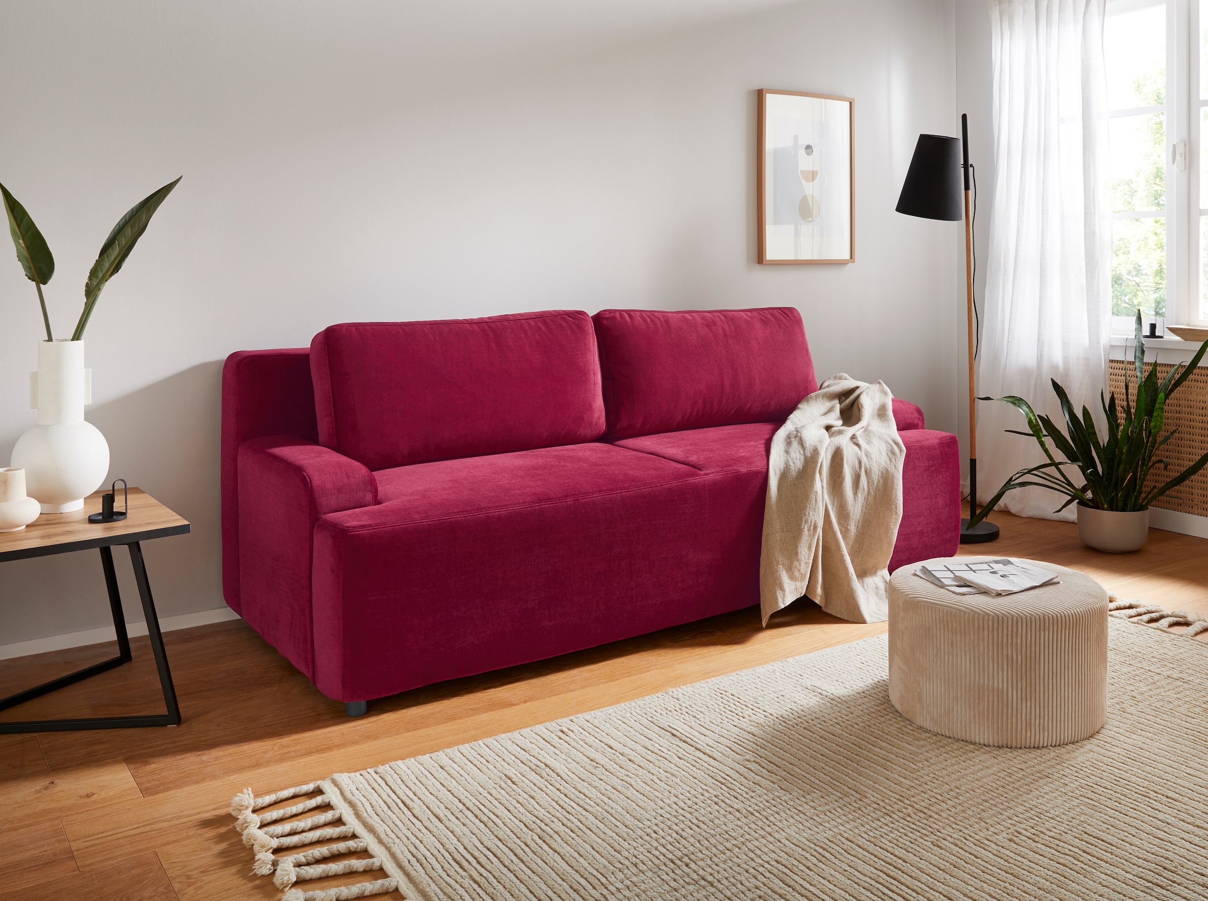 Home affaire Schlafsofa "Halbschlaf" mit Bettfunktion und Bettkasten günstig online kaufen