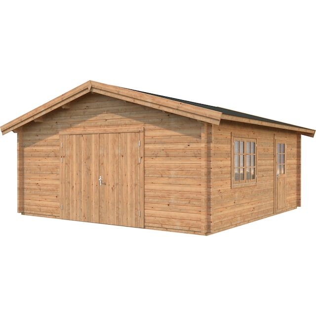 Palmako Garage »Roger«, BxTxH: 622x596x312 cm, mit Holztor, hellbraun auf  Rechnung | BAUR