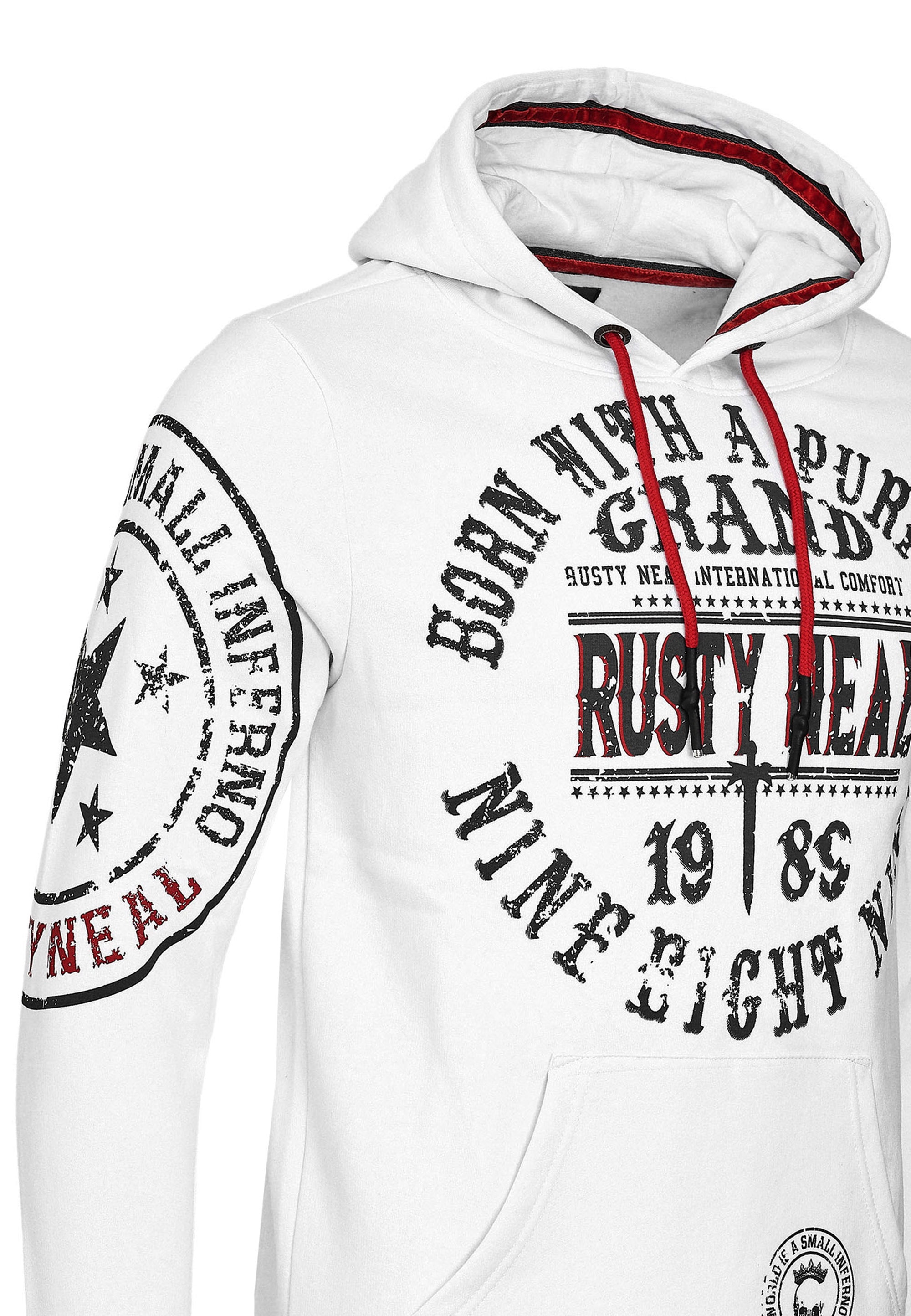 Rusty Neal Kapuzensweatshirt, mit coolen Markenprints