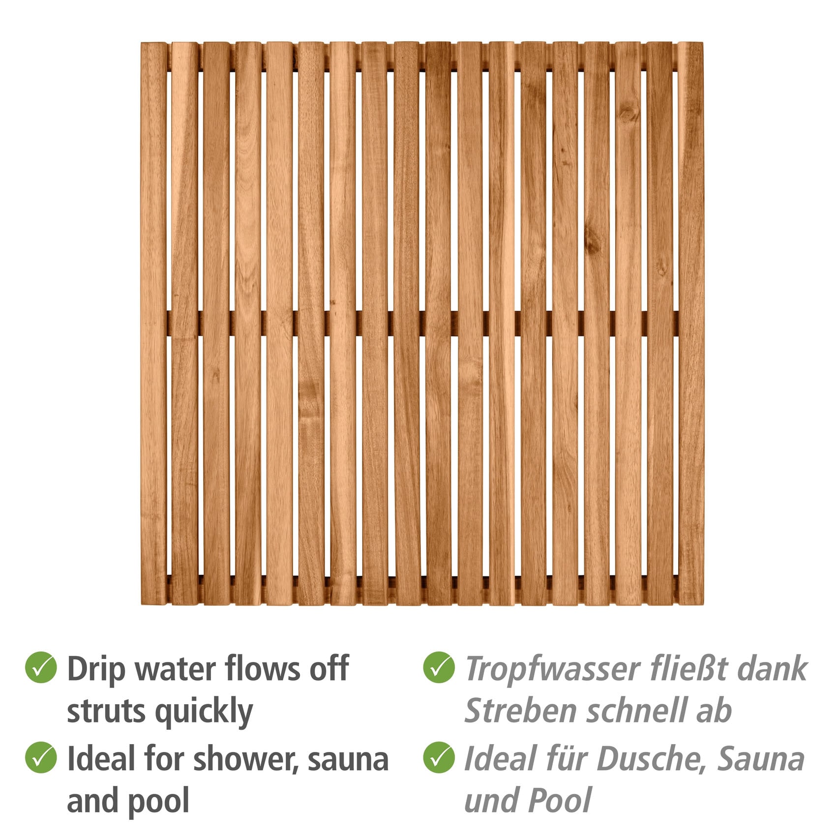 WENKO Saunabodenrost »Acacia« Höhe 25 mm Baderost aus Akazienholz für innen & außen