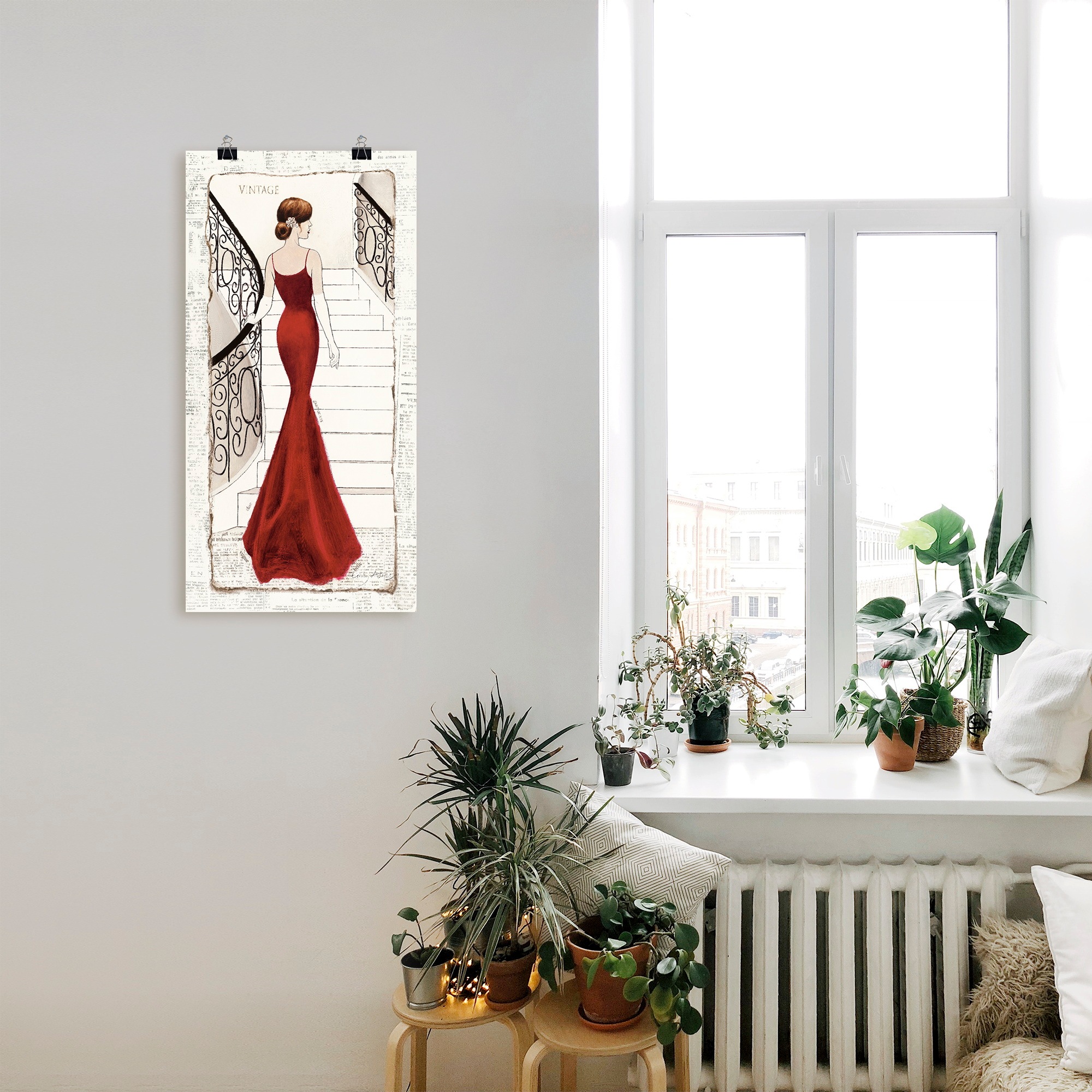 Artland Wandbild "Die schöne in Rot" Frau 1 Stk. tlg. als Leinwandbild, Pos günstig online kaufen