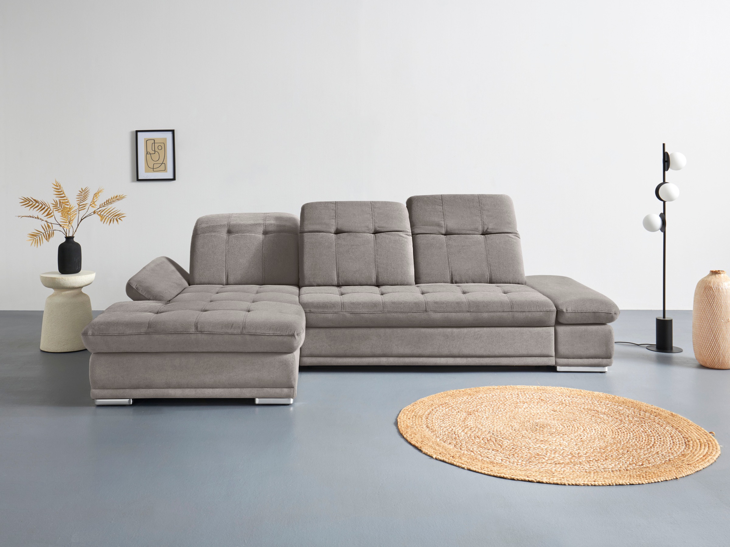 COTTA Ecksofa "Holiday L-Form mit Sitztiefen-, Armteil- und Kopfteilverstellung" wahlweise mit Schlaffunktion & Bettkasten