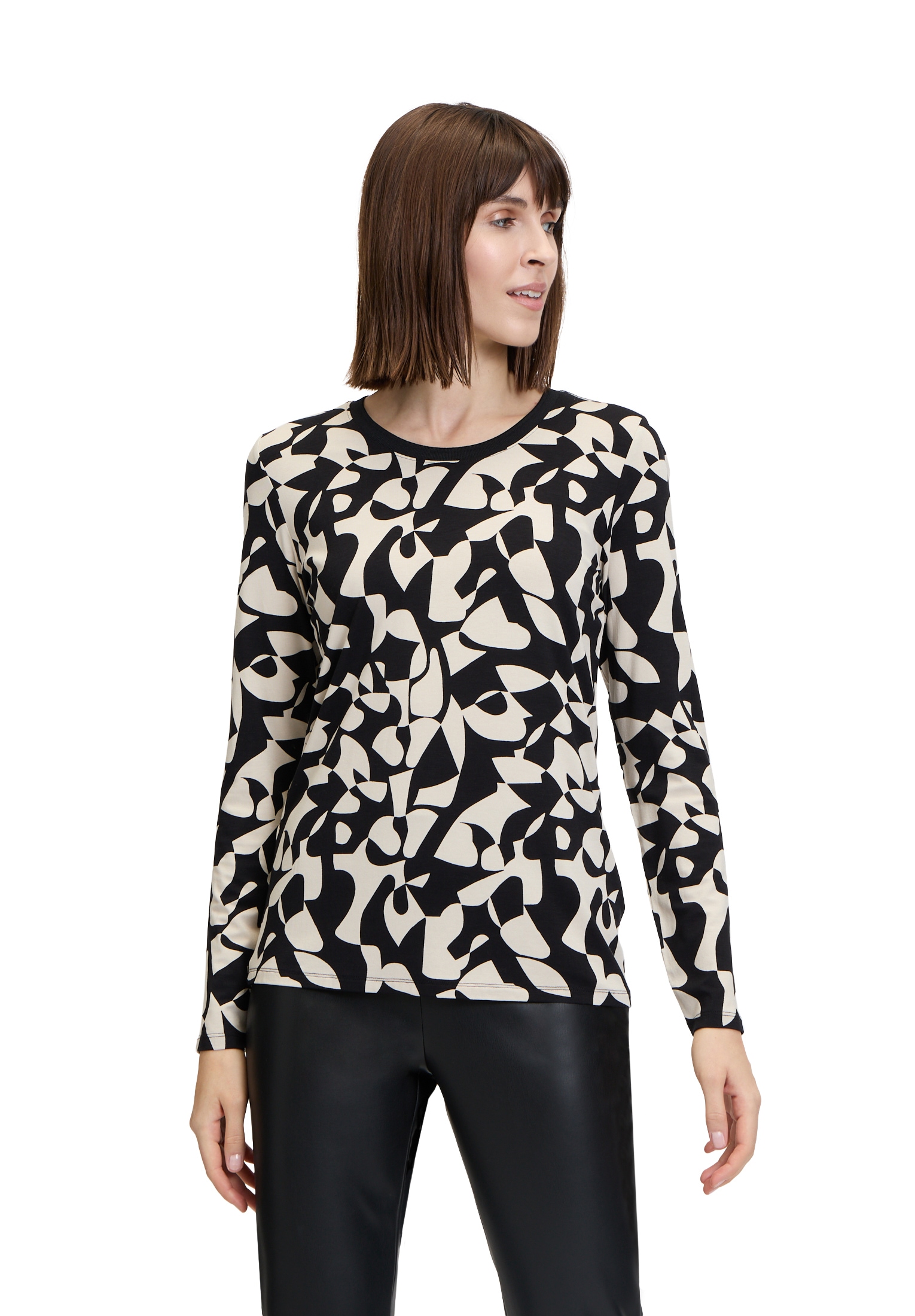 Betty Barclay Kurzarmshirt "Betty Barclay Basic Shirt mit Print", Rippbündc günstig online kaufen