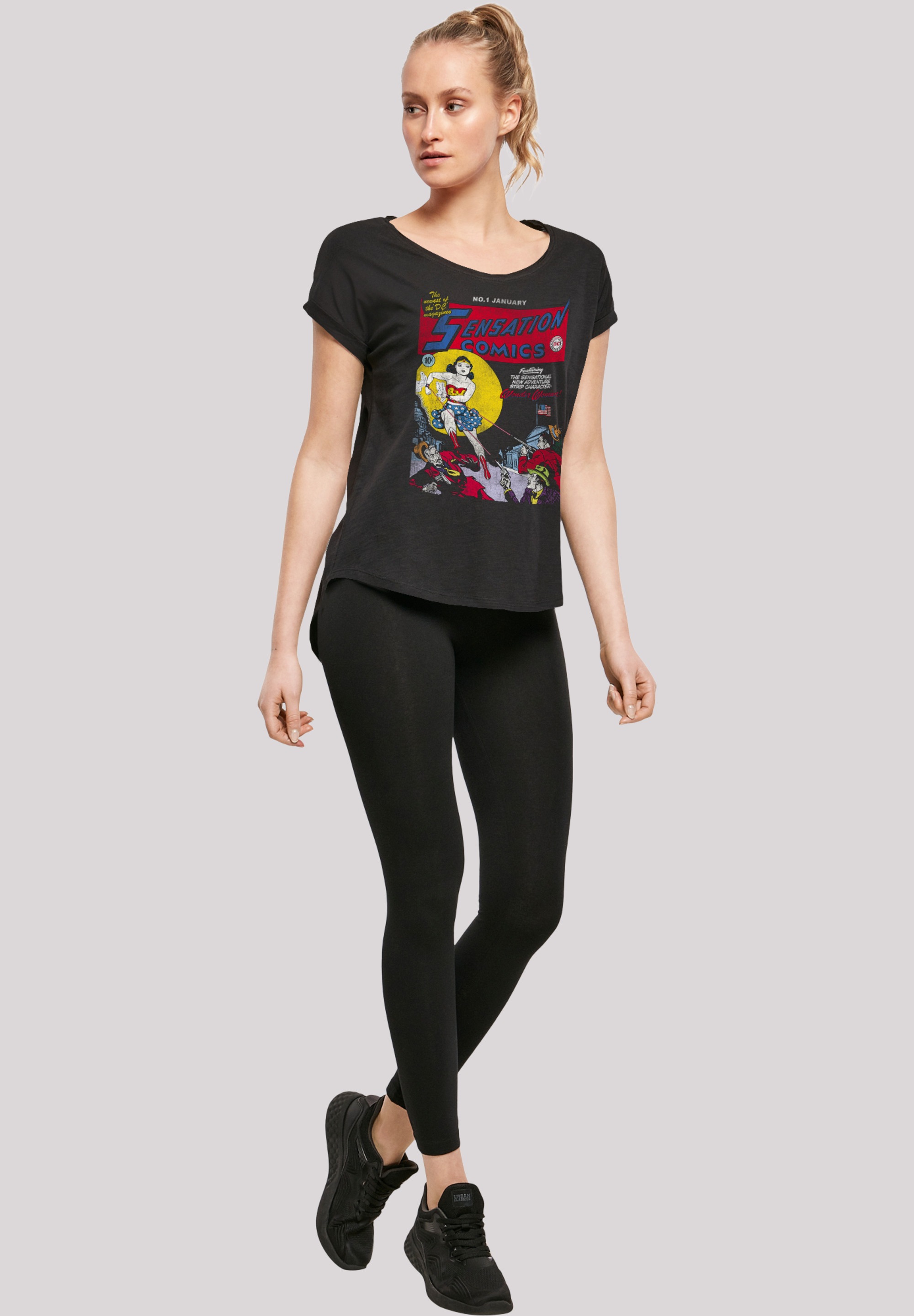 F4NT4STIC T-Shirt »Wonder Woman Sensation Comics«, Damen,Premium Merch,Lang,Longshirt,Bedruckt