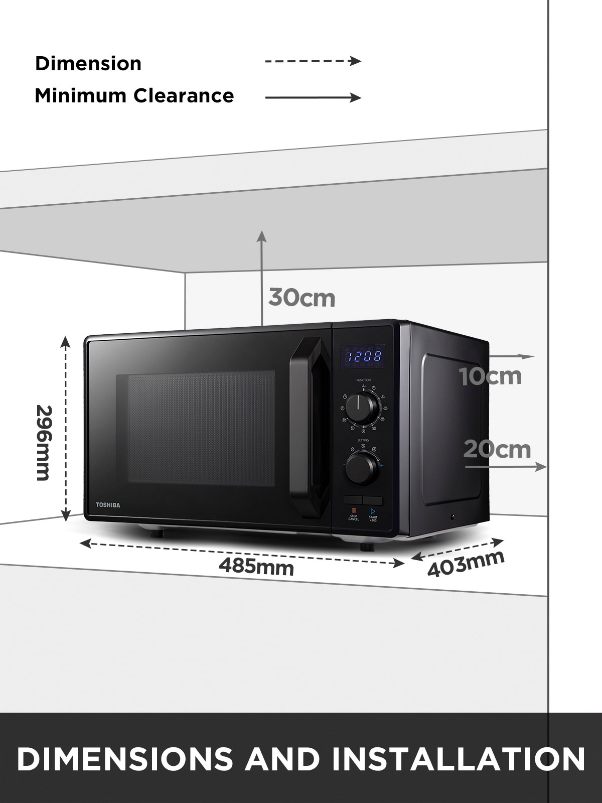 Toshiba Mikrowelle »MW2-AG23PF(BK)«, Mikrowelle-Grill, 900 W | BAUR