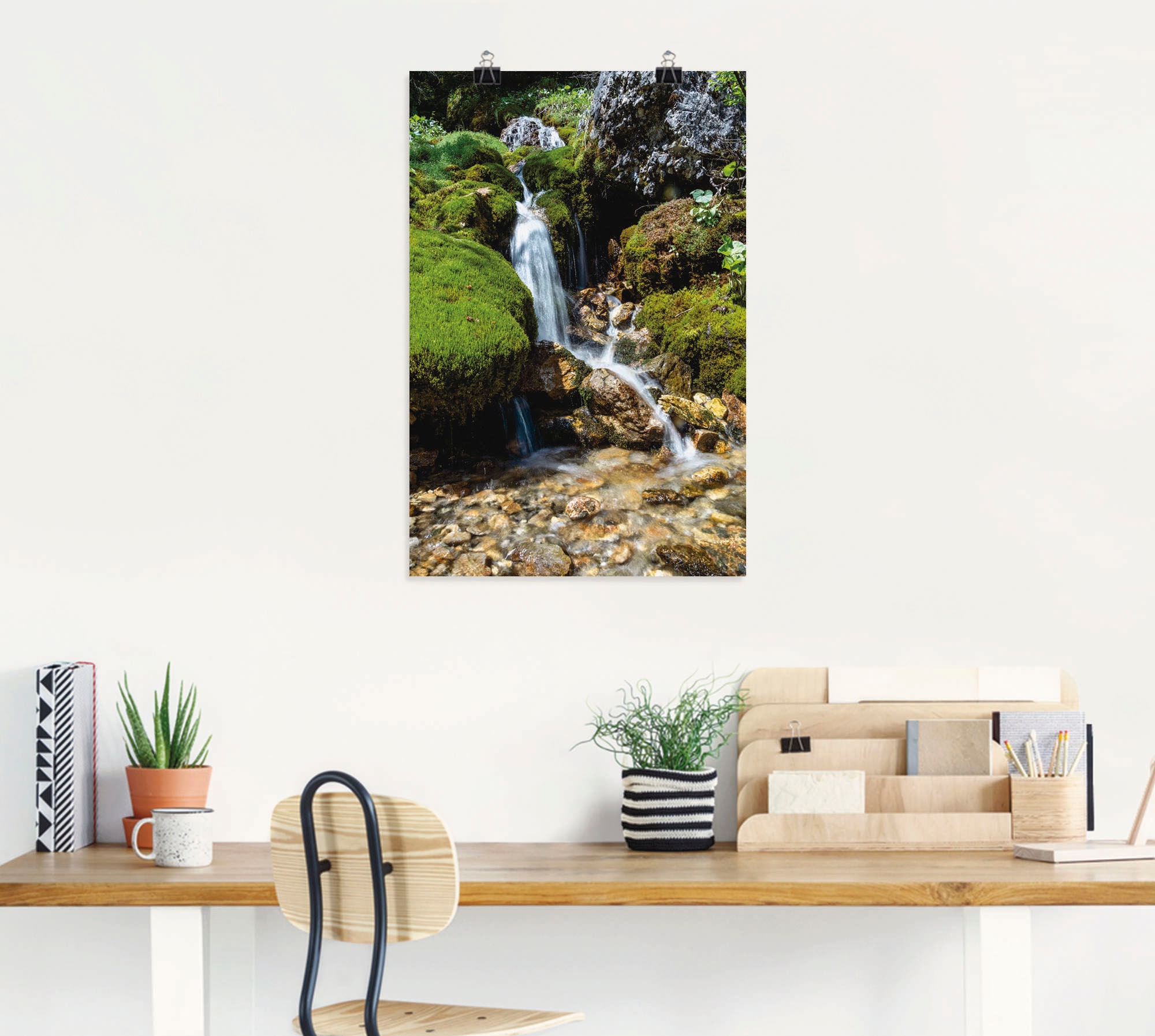 Artland Wandbild »Kleiner Wasserfall in den Bergen«, Gewässer, (1 St.), als Leinwandbild, Poster, Wandaufkleber in verschied. Größen