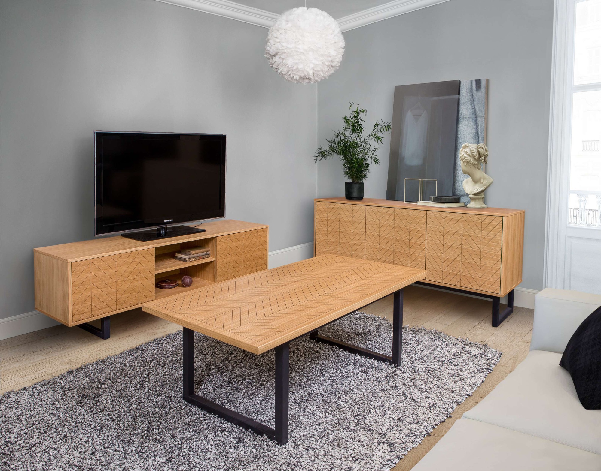 Woodman Couchtisch "Camden", Beine aus massiver Birke, Breite 120 cm, mit e günstig online kaufen