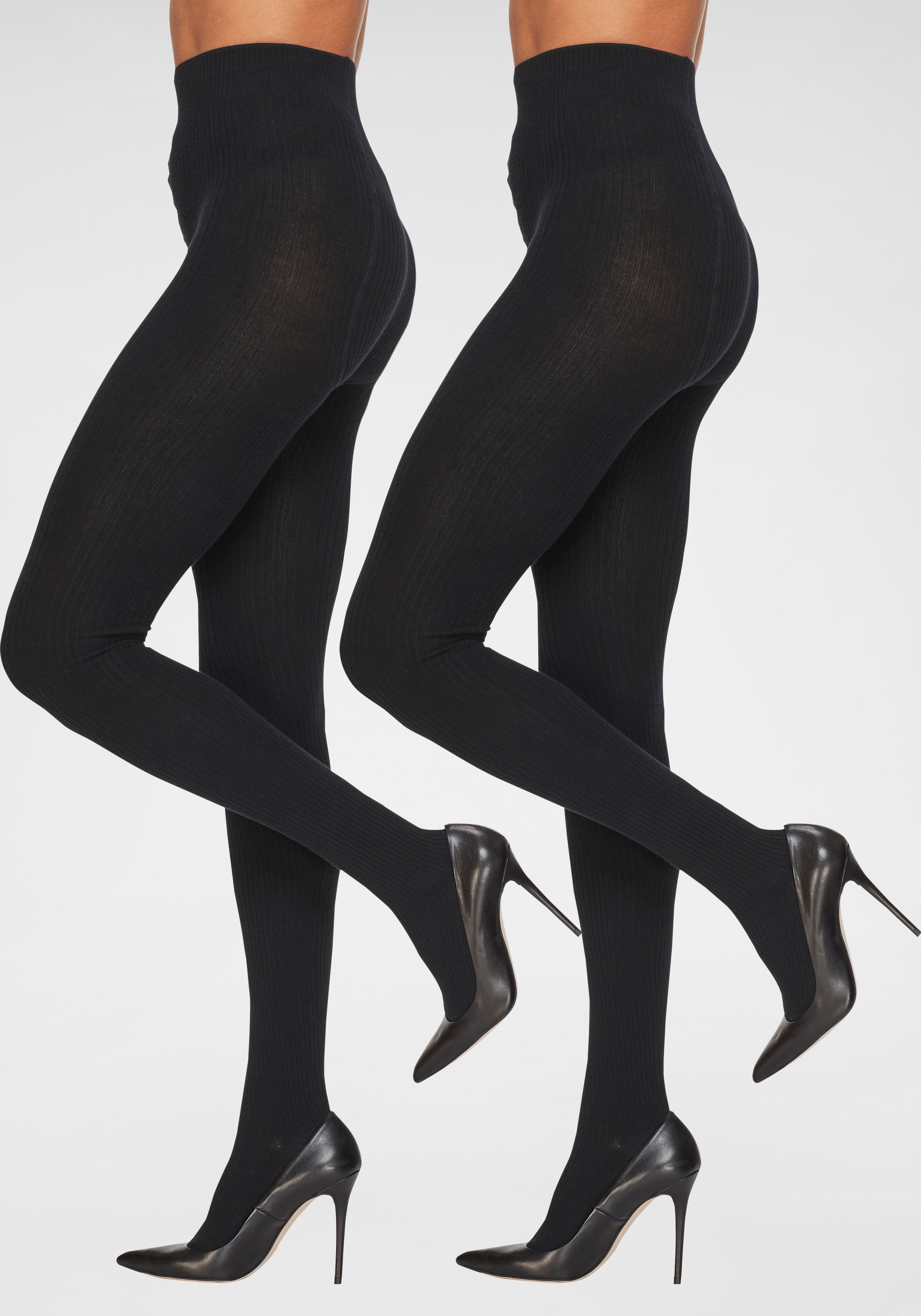 Lavana Strickstrumpfhose, (2 St.), in modischem Ripp-Strick günstig online kaufen